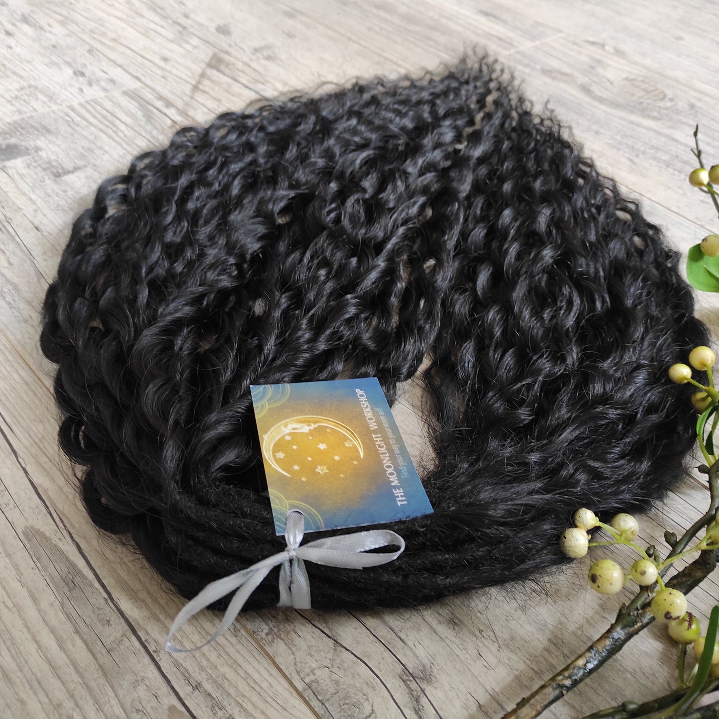 Black curly dreads: soft synthetic wavy dreadlocks (regular dreaded or push-up/Dolly)