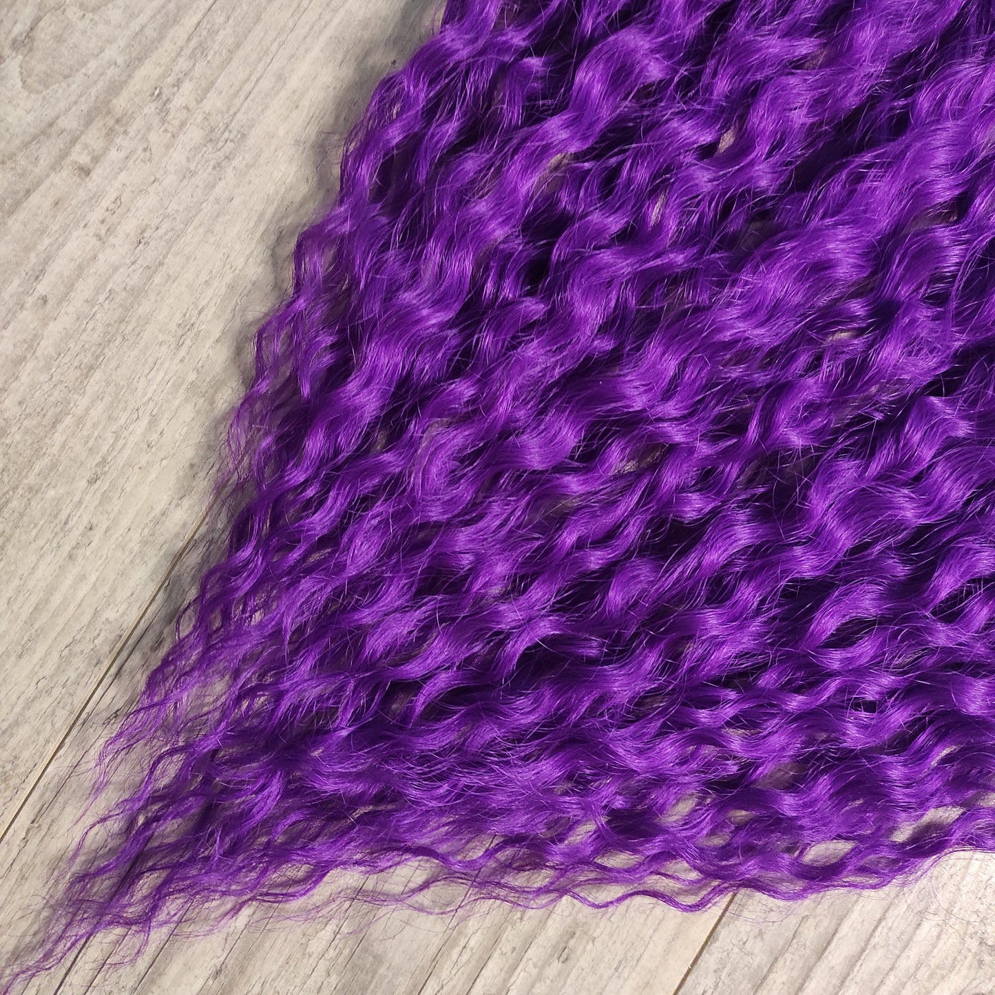 Purple soft, lightweight, and reusable synthetic brushable double ended wavy dreadlocks (NOT BRUSHABLE).