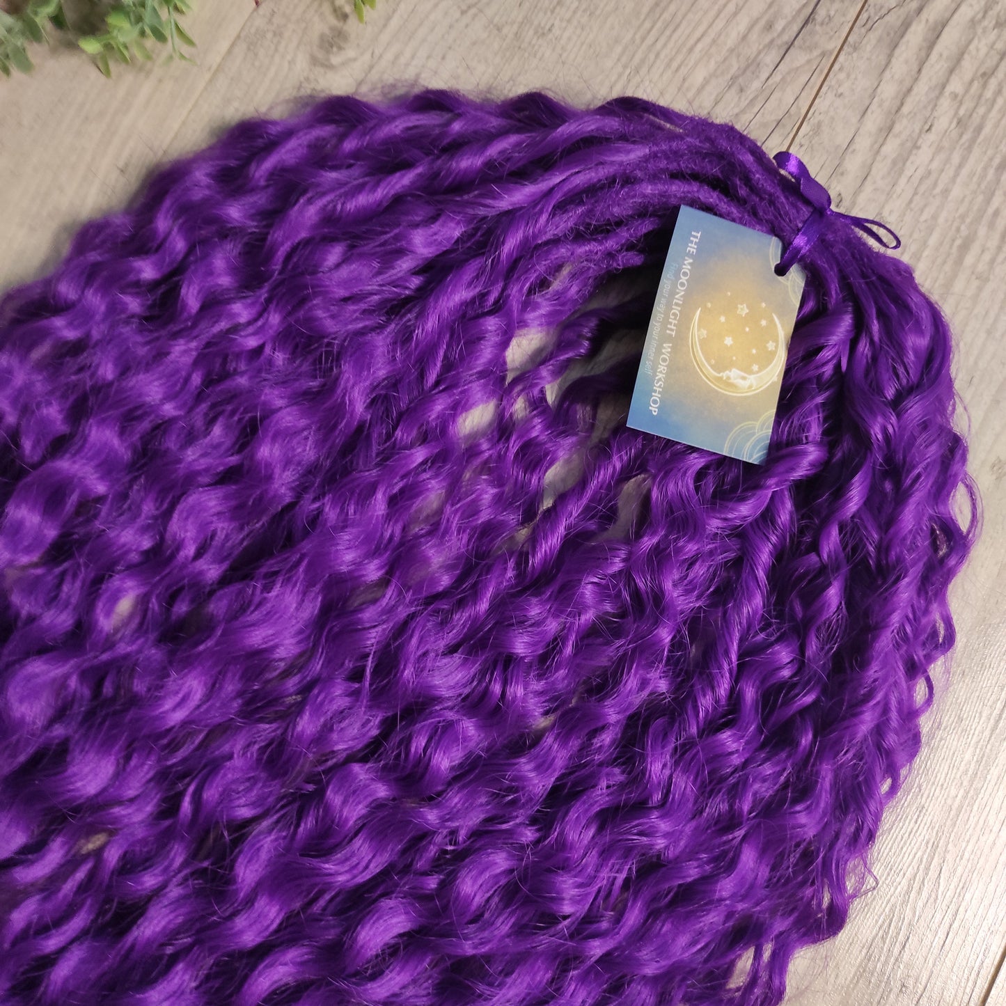 Purple soft, lightweight, and reusable synthetic brushable double ended wavy dreadlocks (NOT BRUSHABLE).