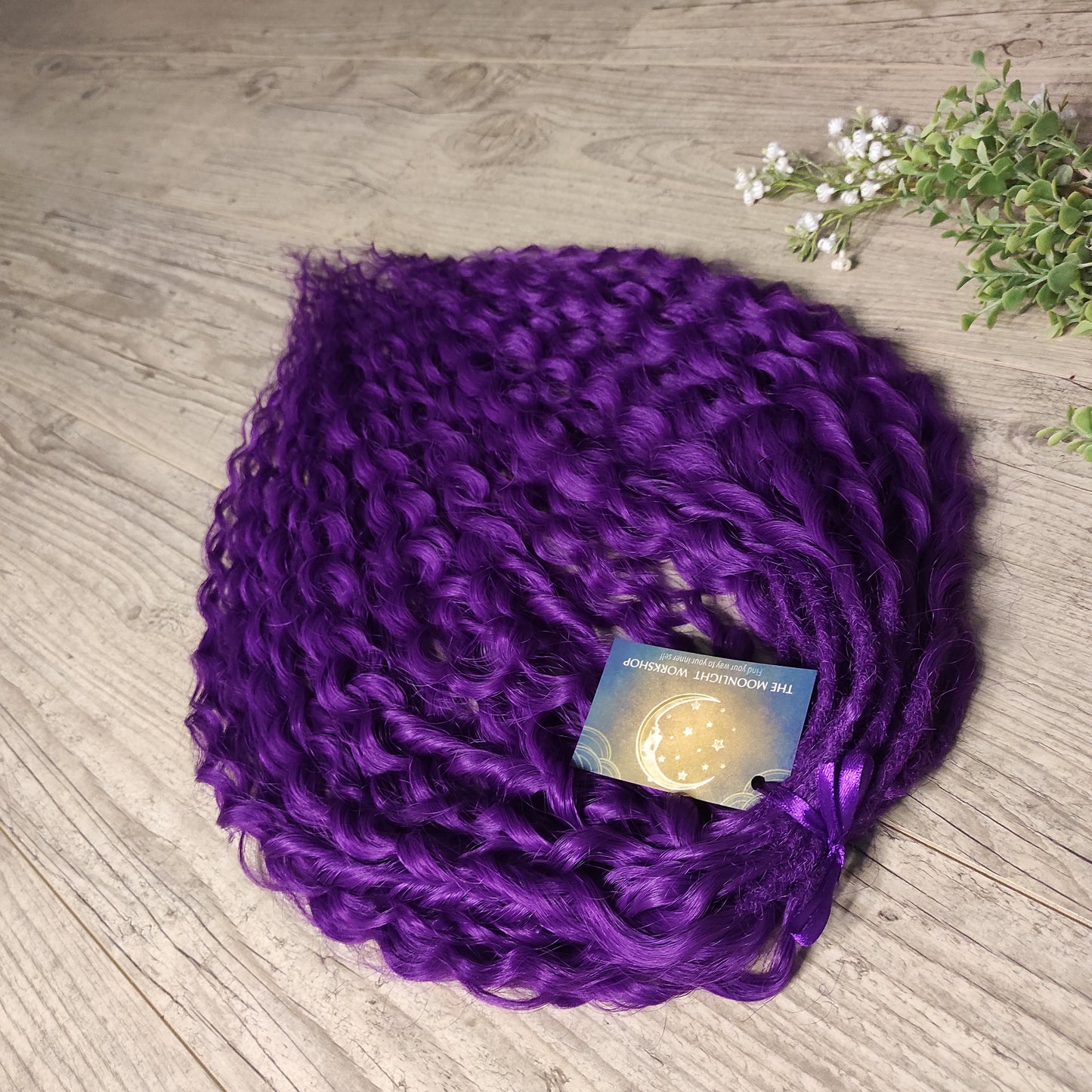 Purple soft, lightweight, and reusable synthetic brushable double ended wavy dreadlocks (NOT BRUSHABLE).