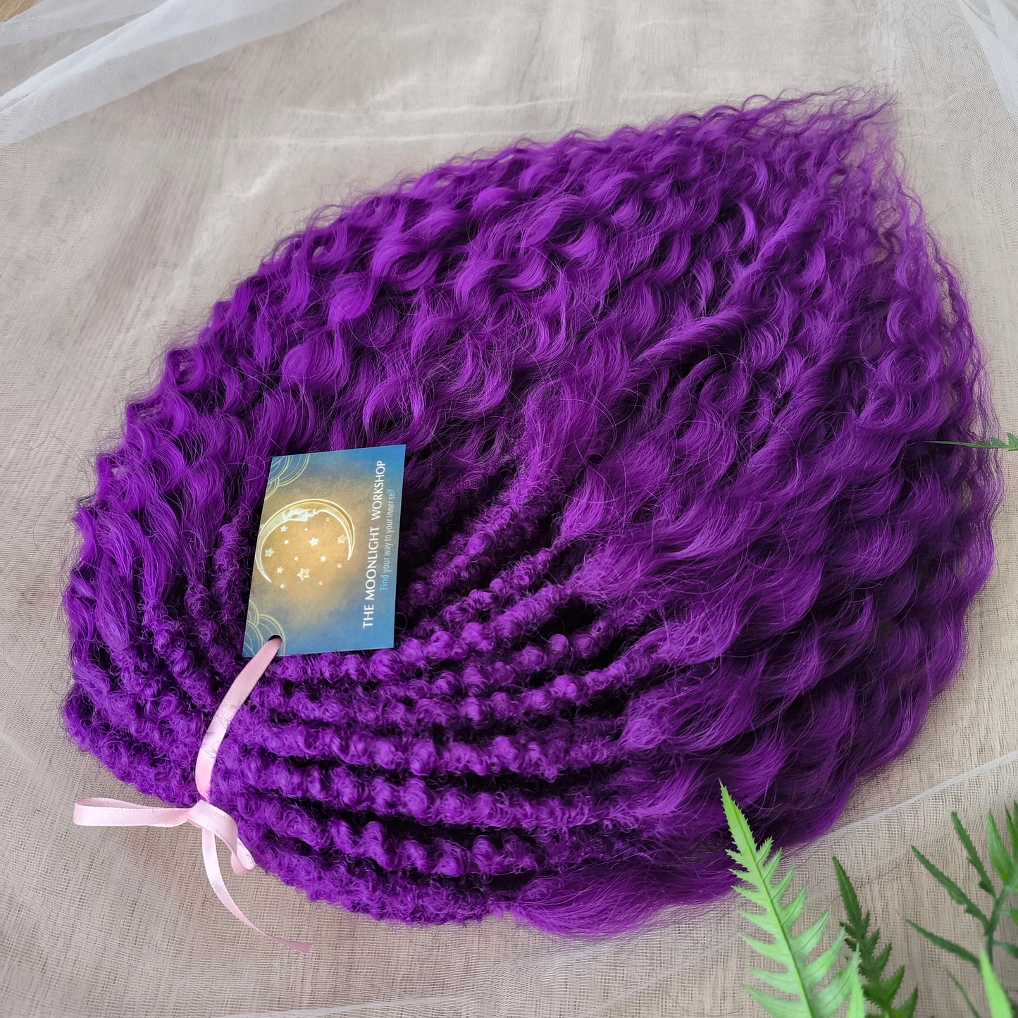 Purple soft, lightweight, and reusable synthetic brushable double ended wavy dreadlocks (NOT BRUSHABLE).