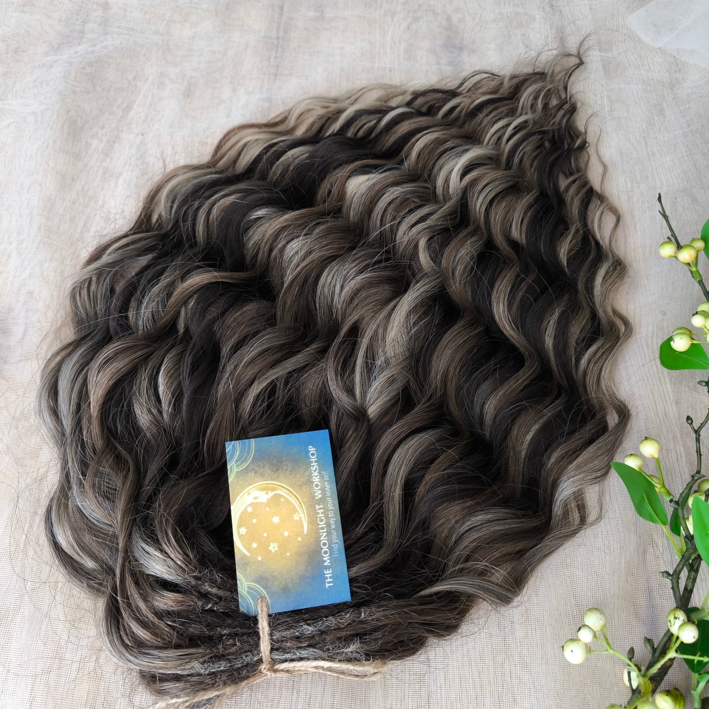 Brown mix: BRUSHABLE synthetic DE dreaded curls (regular or push-up/dolly)