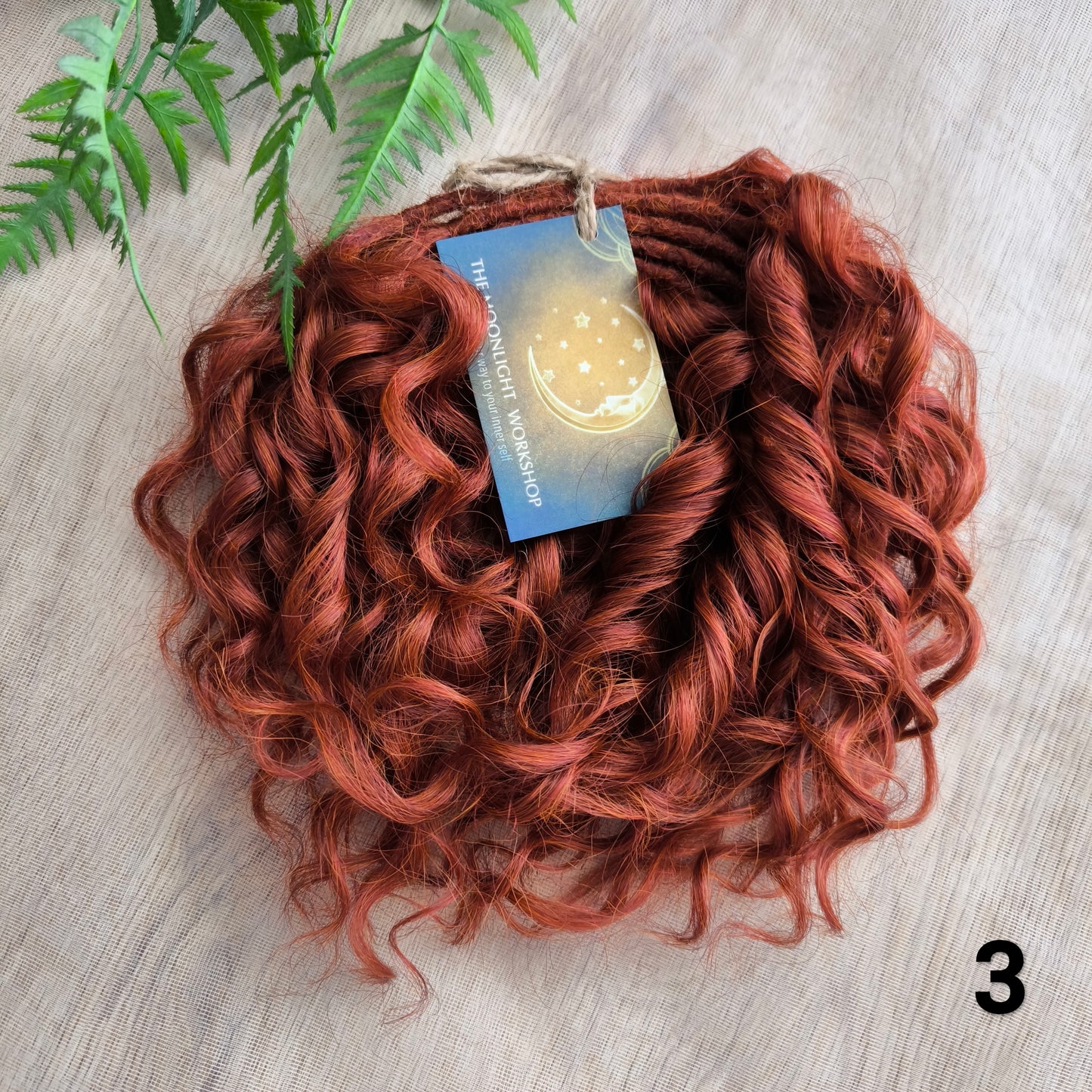 bronze red Short 10" (25 cm) bright colourful standard dreaded synthetic curls