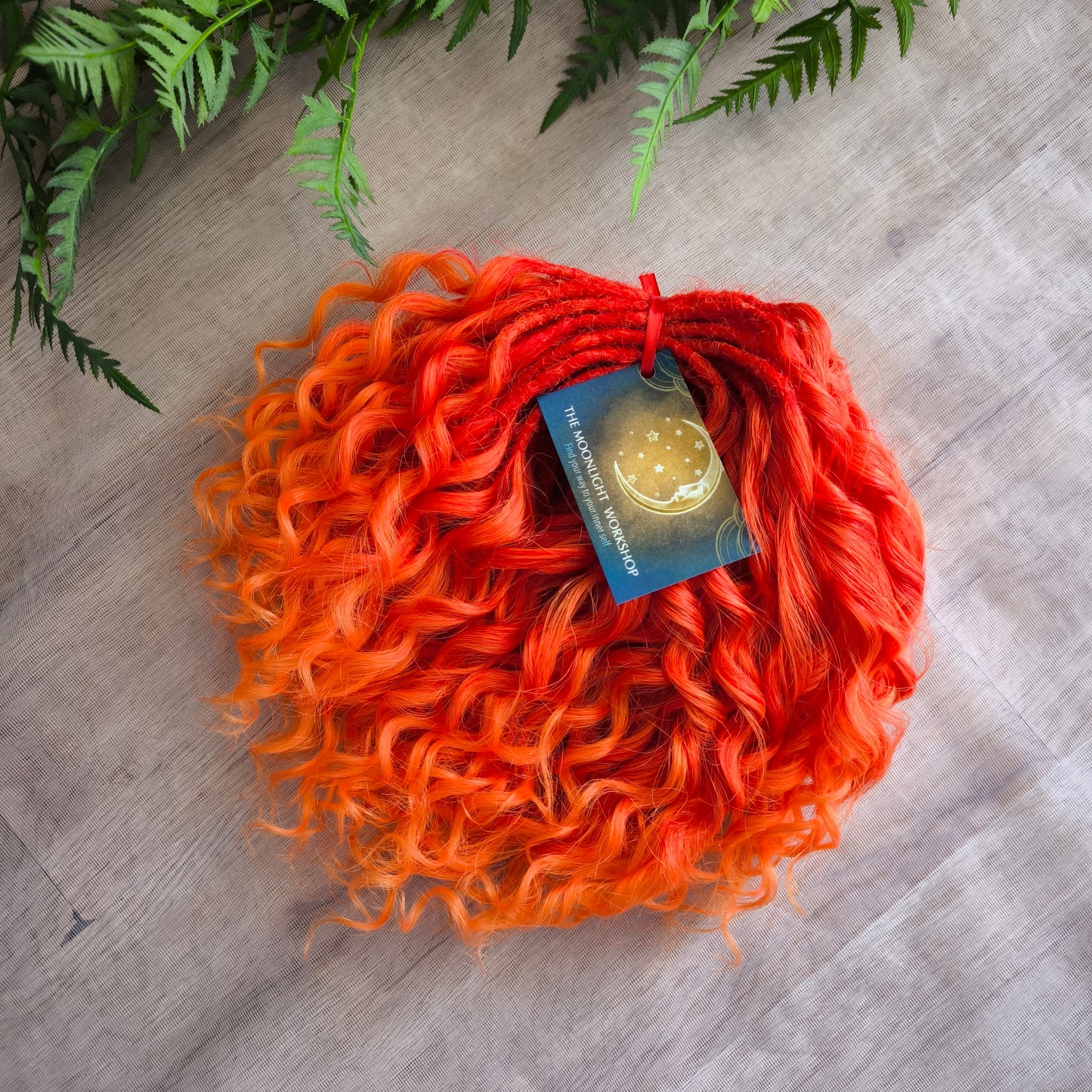 Ombre orange Short 10" (25 cm) bright colourful standard dreaded synthetic curls