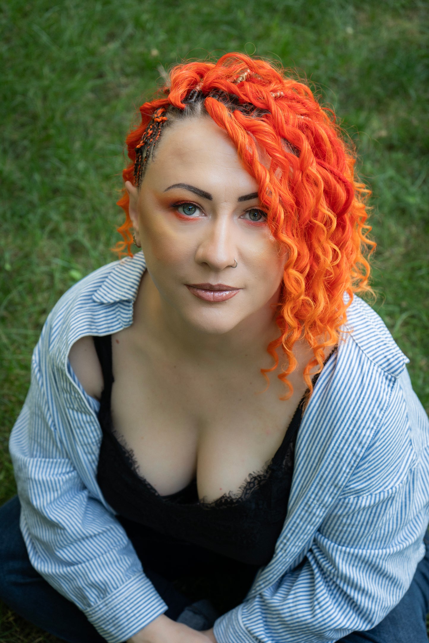 orange Short 10" (25 cm) bright colourful standard dreaded synthetic curls