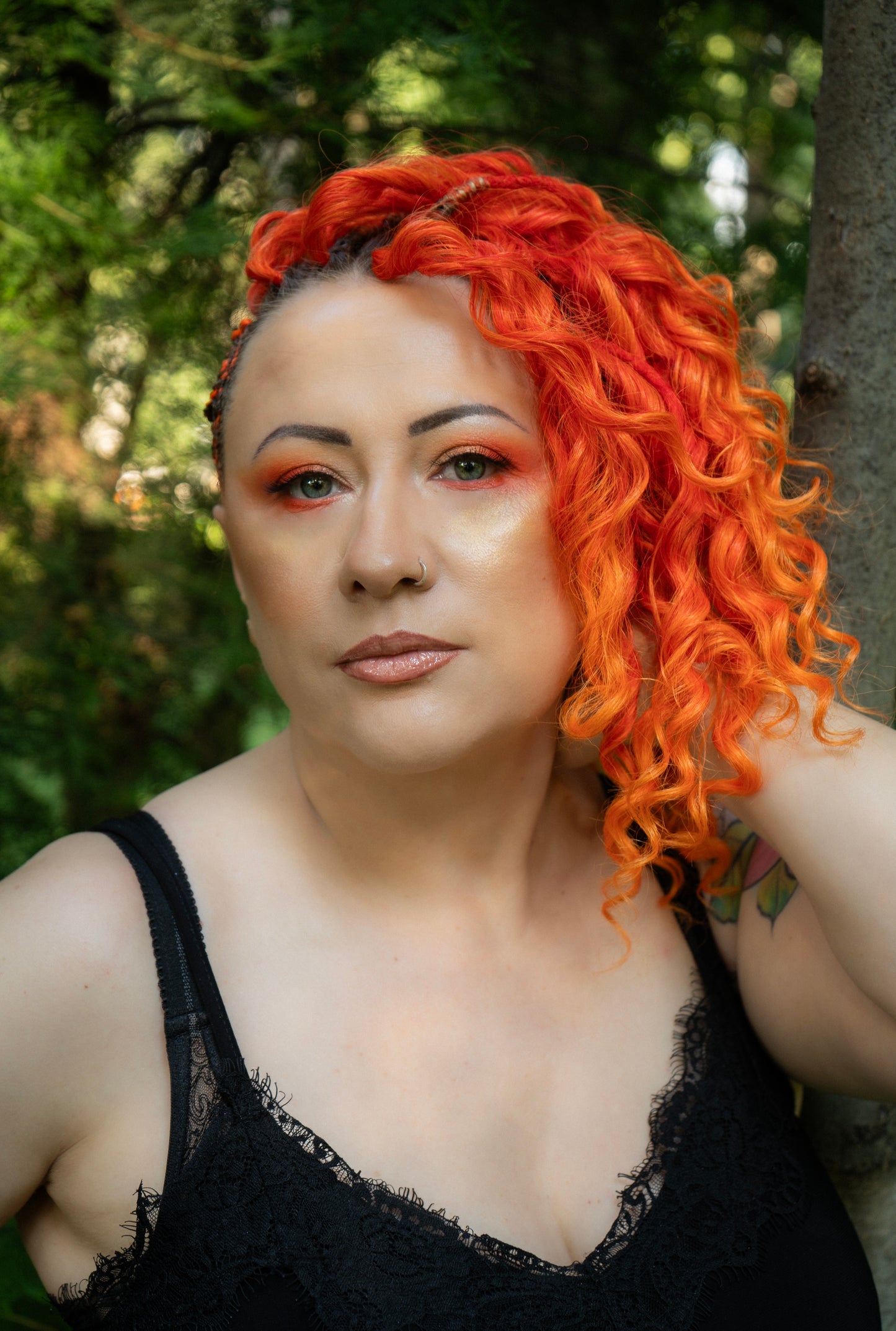 fiery red Short 10" (25 cm) bright colourful standard dreaded synthetic curls