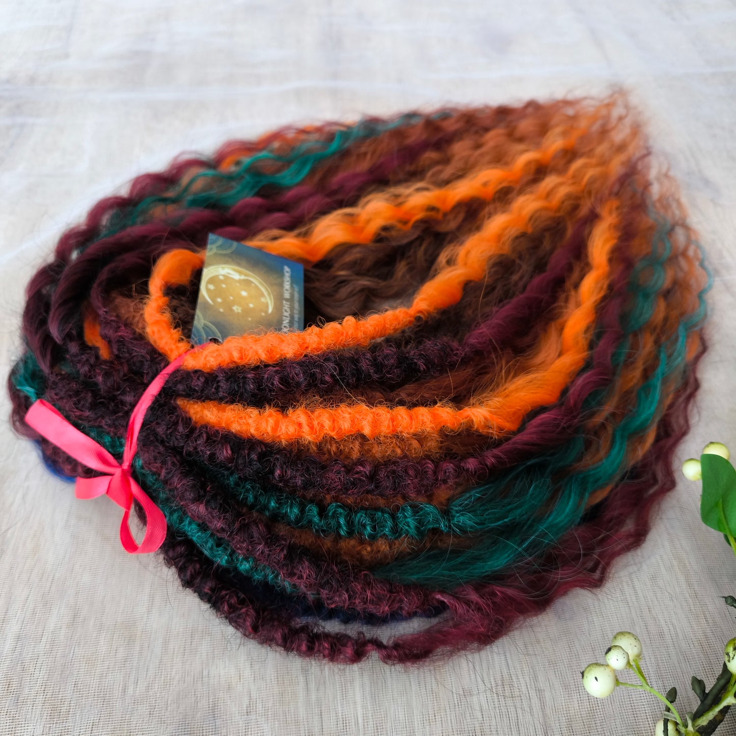 Soft, lightweight, and reusable synthetic double ended regular curls (NOT BRUSHABLE): copper, bronze, burgundy, ombre from chestnut to copper, orange, and green colors.
