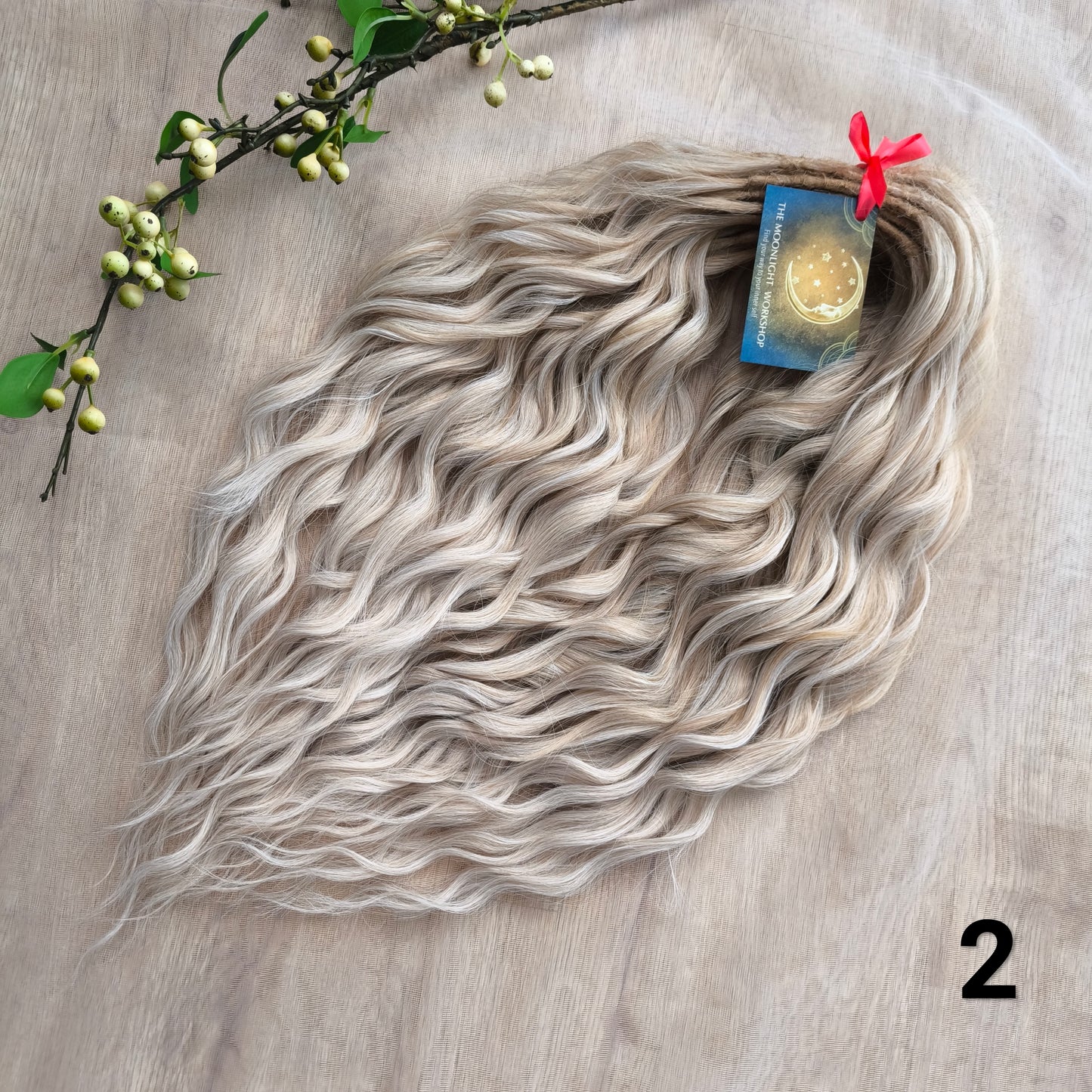 Blonde soft, lightweight, and reusable synthetic brushable double ended wavy dreadlocks (regular dreaded or push-up)