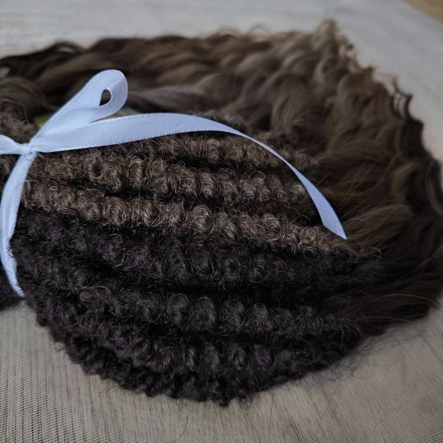 Brown mix: BRUSHABLE synthetic DE dreaded curls (regular or push-up/dolly)