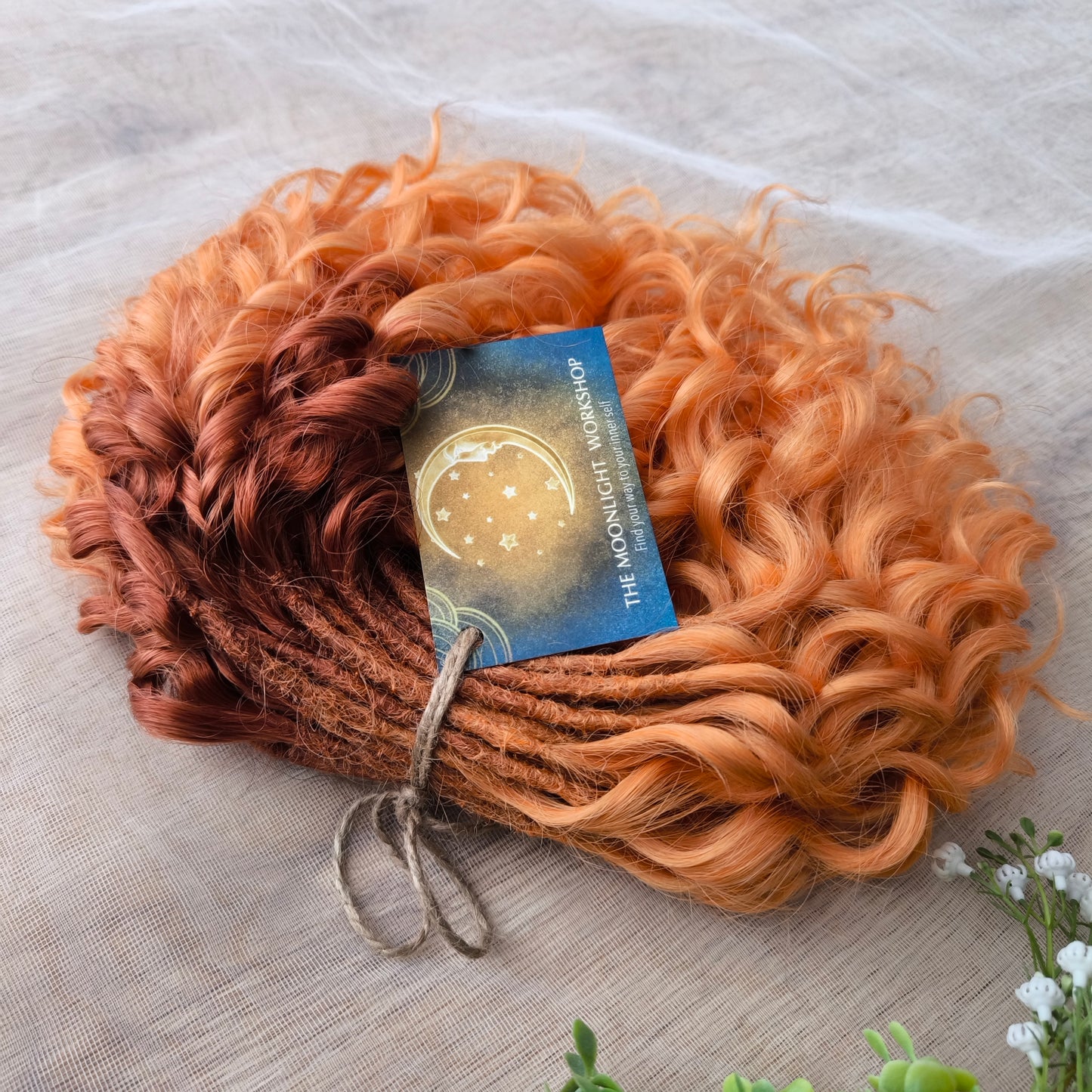 Ombre ginger Short 10" (25 cm) bright colourful standard dreaded synthetic curls