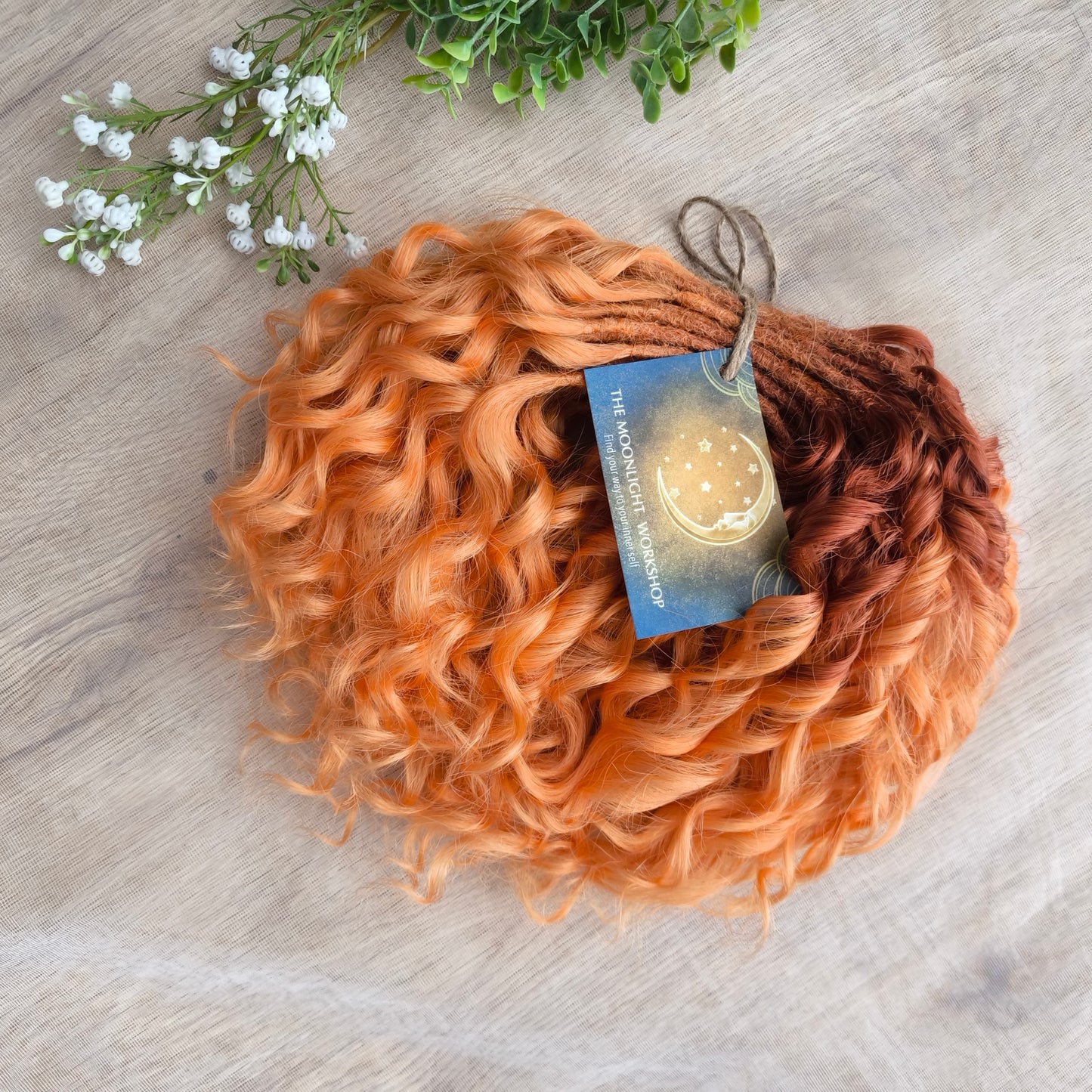 Ombre ginger Short 10" (25 cm) bright colourful standard dreaded synthetic curls