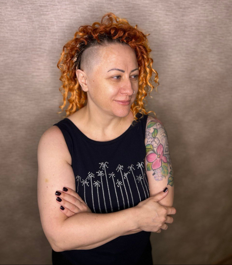 Ombre ginger Short 10" (25 cm) bright colourful standard dreaded synthetic curls
