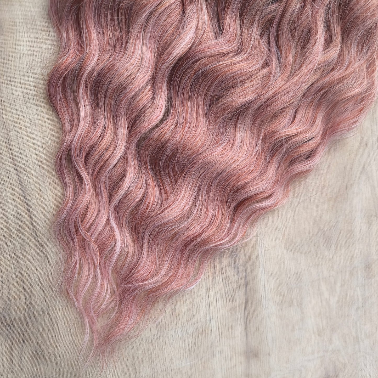 Strawberry blonde (pink) BRUSHABLE synthetic DE wavy dreadlocks (regular dreaded, braided middle or push-up/dolly)
