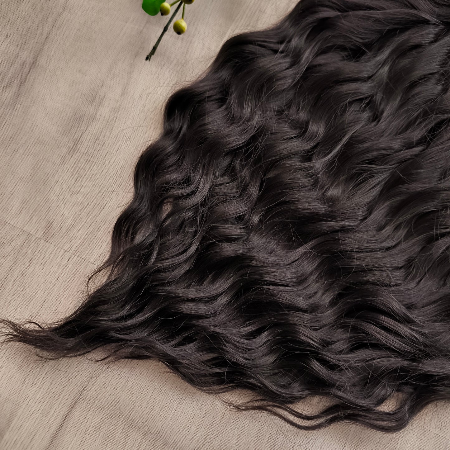 Dark chocolate brown soft, lightweight, and reusable synthetic brushable double ended wavy dreadlocks (regular dreaded or push-up).