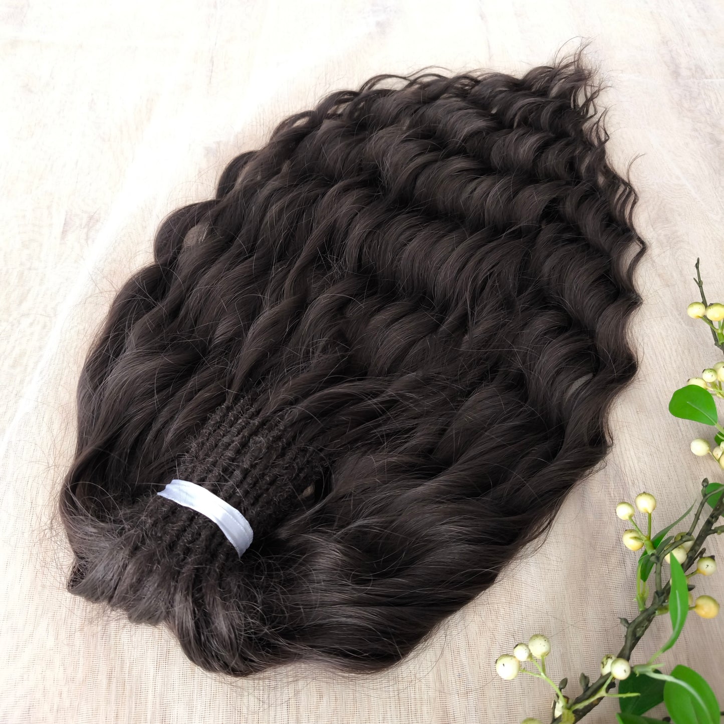 Dark chocolate brown soft, lightweight, and reusable synthetic brushable double ended wavy dreadlocks (regular dreaded or push-up).
