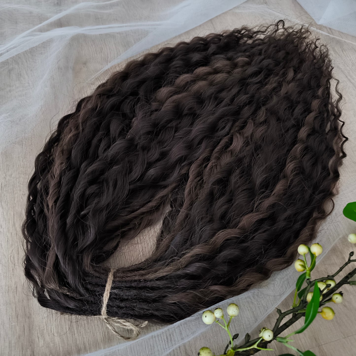 Soft, lightweight, and reusable synthetic sets of regular double ended curls (NOT BRUSHABLE) in brown shades:
1. dark chocolate brown;
2. middle brown
3. light brown