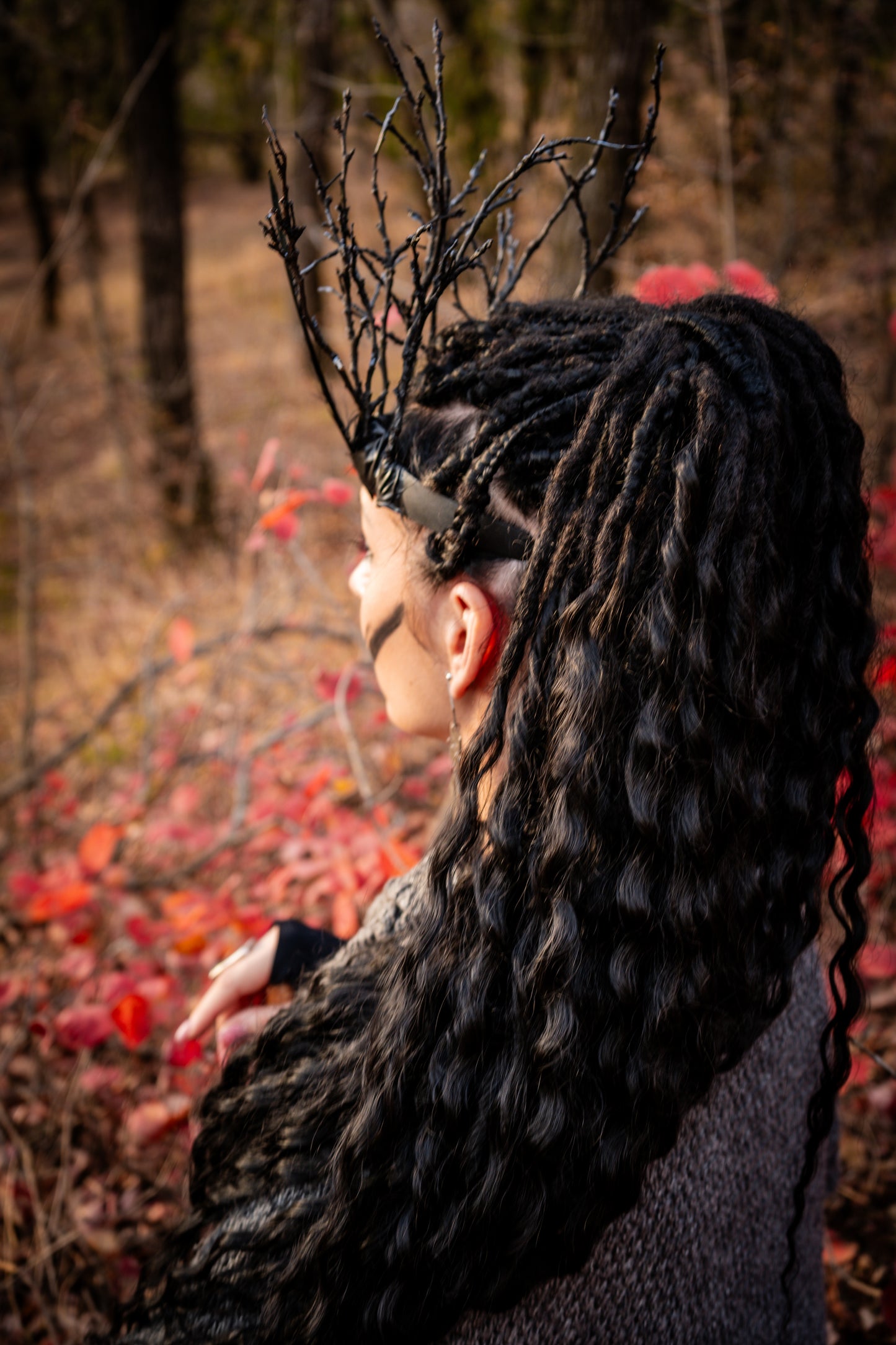 Black curly dreads: soft synthetic wavy dreadlocks (regular dreaded or push-up/Dolly)