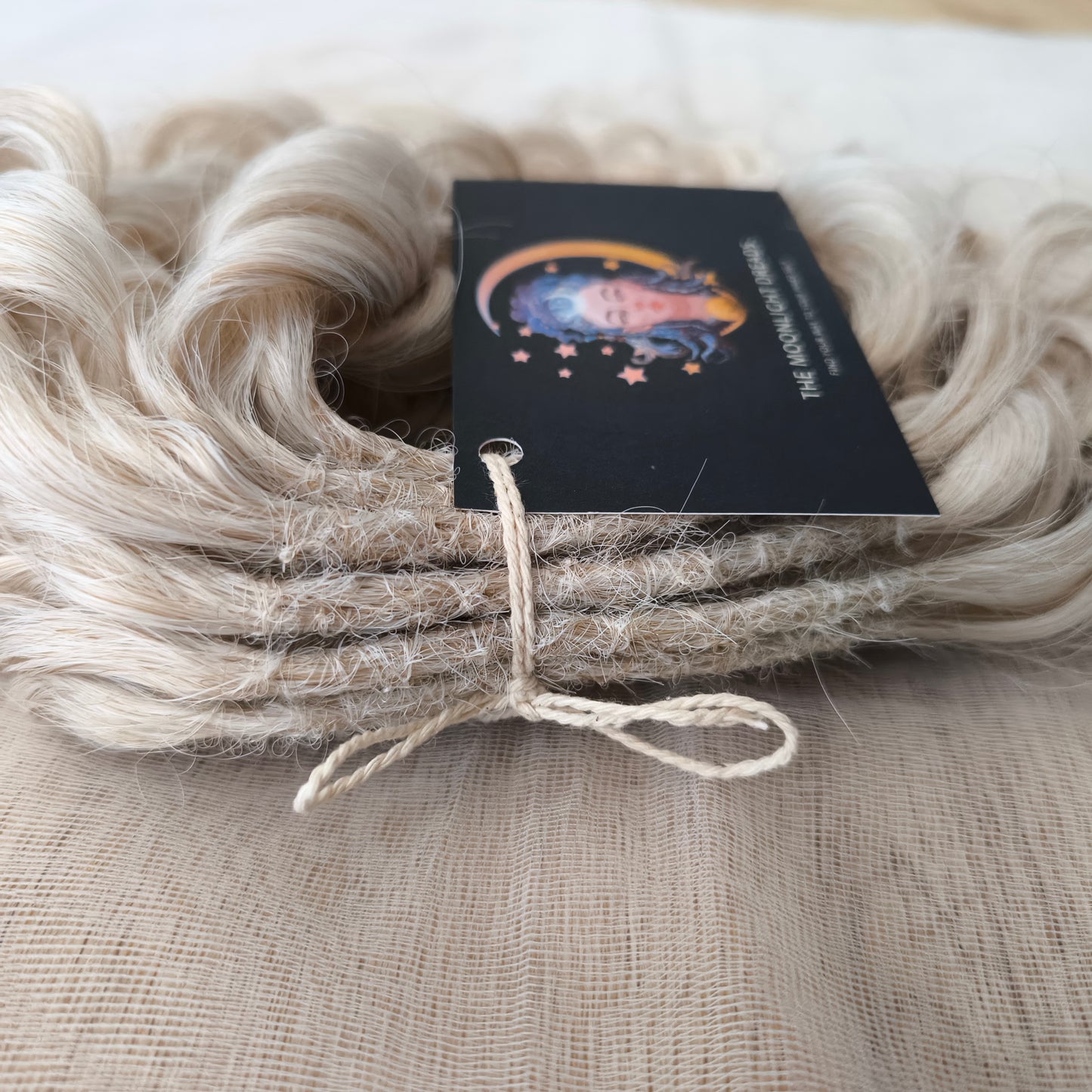 Short 10" ( 25 cm) platinum blonde and silver standard dreaded synthetic curls