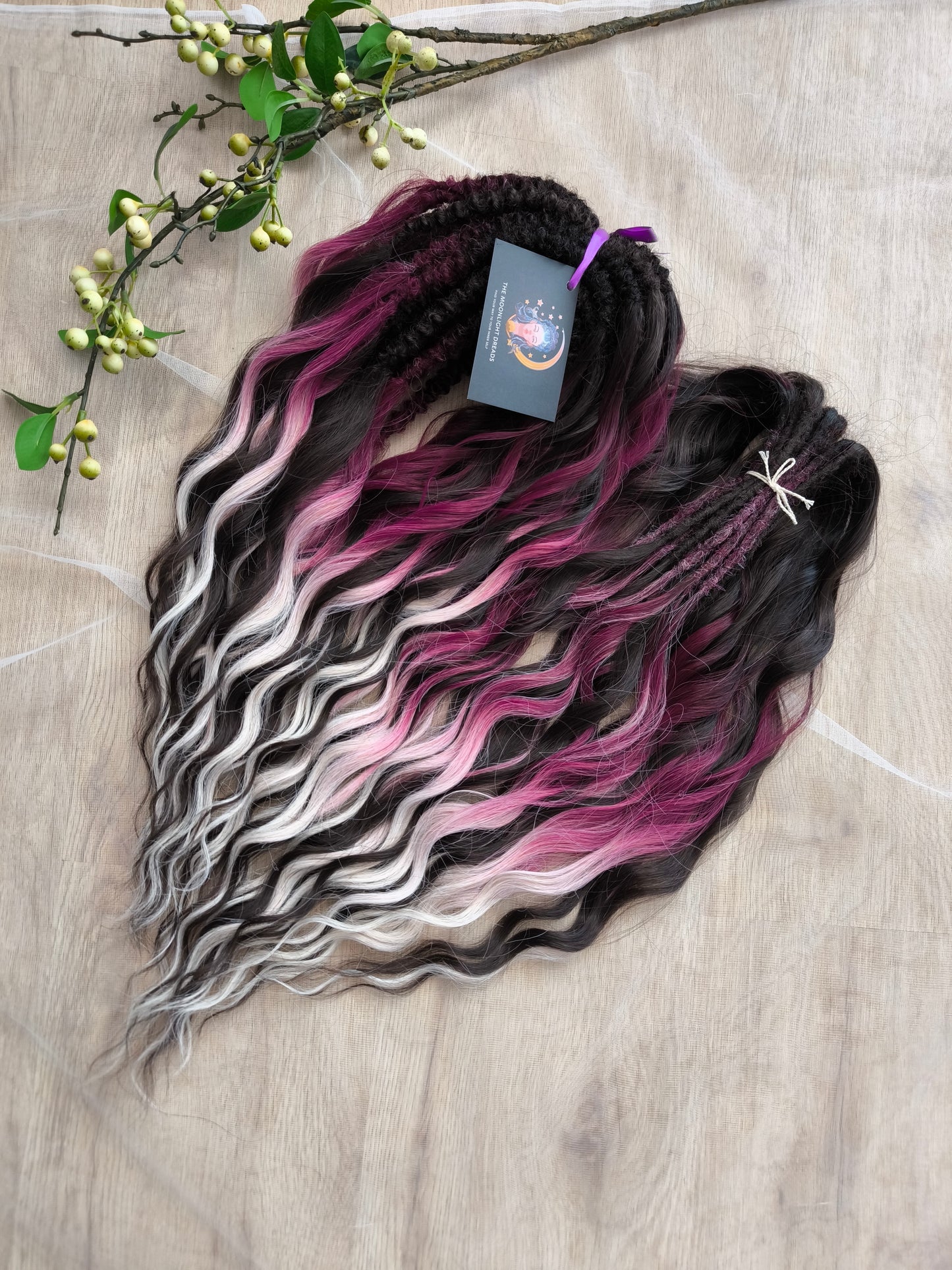 Velvet Twilight BRUSHABLE synthetic BRUSHABLE dreaded curls (regular, braided middle or push-up/dolly)