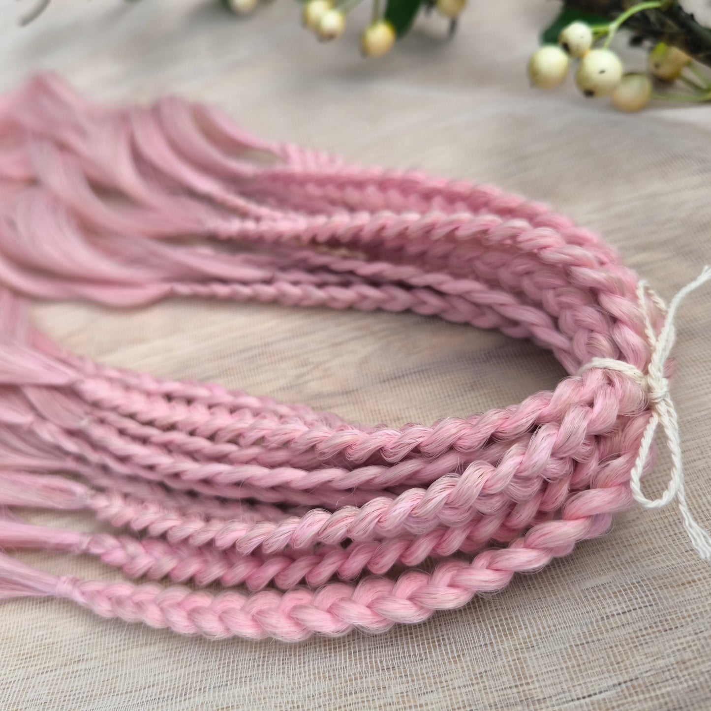 Soft lightweig and reusable brushable curls (regular dreaded, braided middle or pushup): ombre from ash dusty pink to soft pastel pink shade with a powdery undertone adds a touch of sweetness and magic to your style. Perfect for festival vibes, whimsical photo shoots, or simply adding a little fairytale charm to your everyday look.