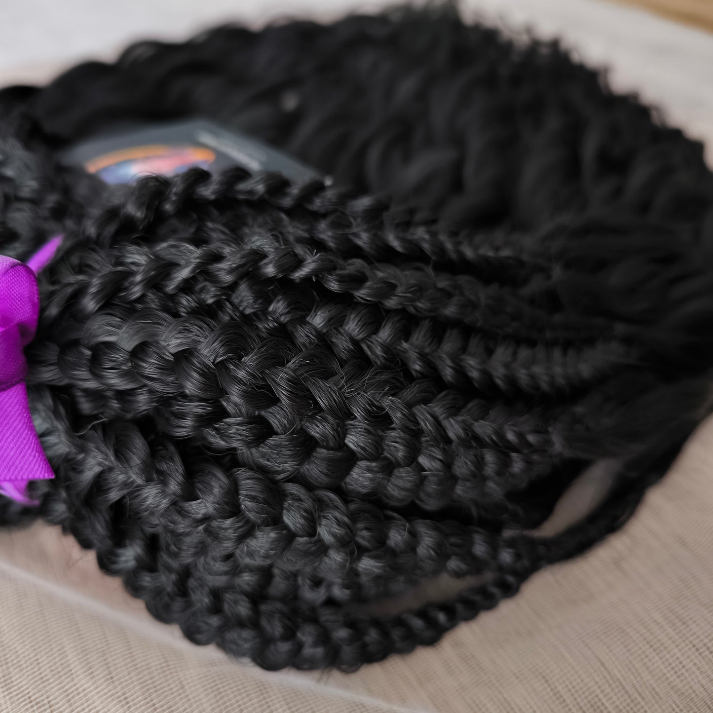 Black BRUSHABLE synthetic DE dreaded curls (regular, braided middle or push-up)