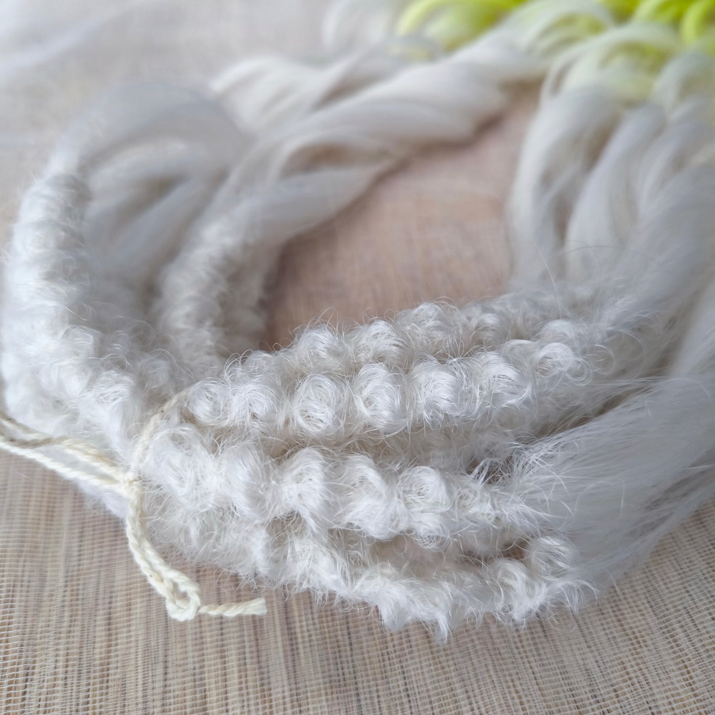 Lemon Frost - radiant ombré starts with an icy white base, melts into soft pastel lemon, and flows into a bold neon yellow-green at the tips. Soft, lightweight, and reusable synthetic brushable double ended wavy dreadlocks (regular dreaded, braided middle, or push-up).
