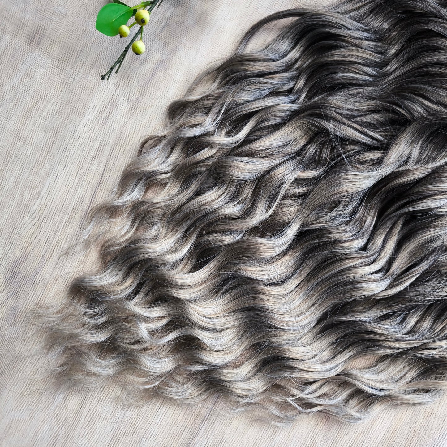 Ash ombre from light brown to wheat blonde soft, lightweight, and reusable synthetic brushable double ended wavy dreadlocks (regular dreaded, braided middle or push-up).