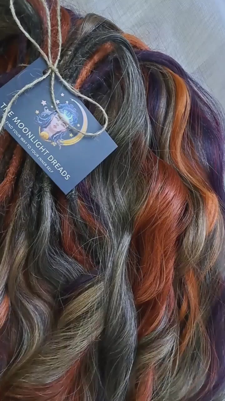 warm and rich, this set combines five carefully chosen shades: brown mixed with soft hazelnut brown, while fiery copper and golden auburn tones bring glowing warmth. A final touch of hand-blended plum purple adds contrast and mystery, completing this striking multi-tone mix.