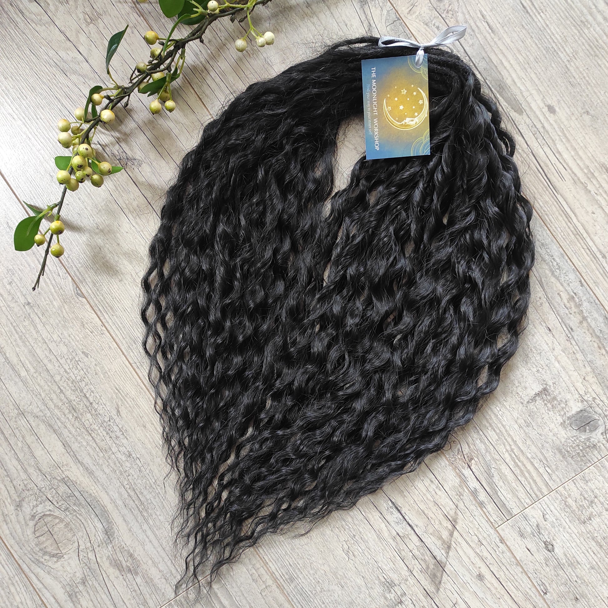 Black curly dreads: soft synthetic wavy dreadlocks (regular dreaded or push-up/Dolly)