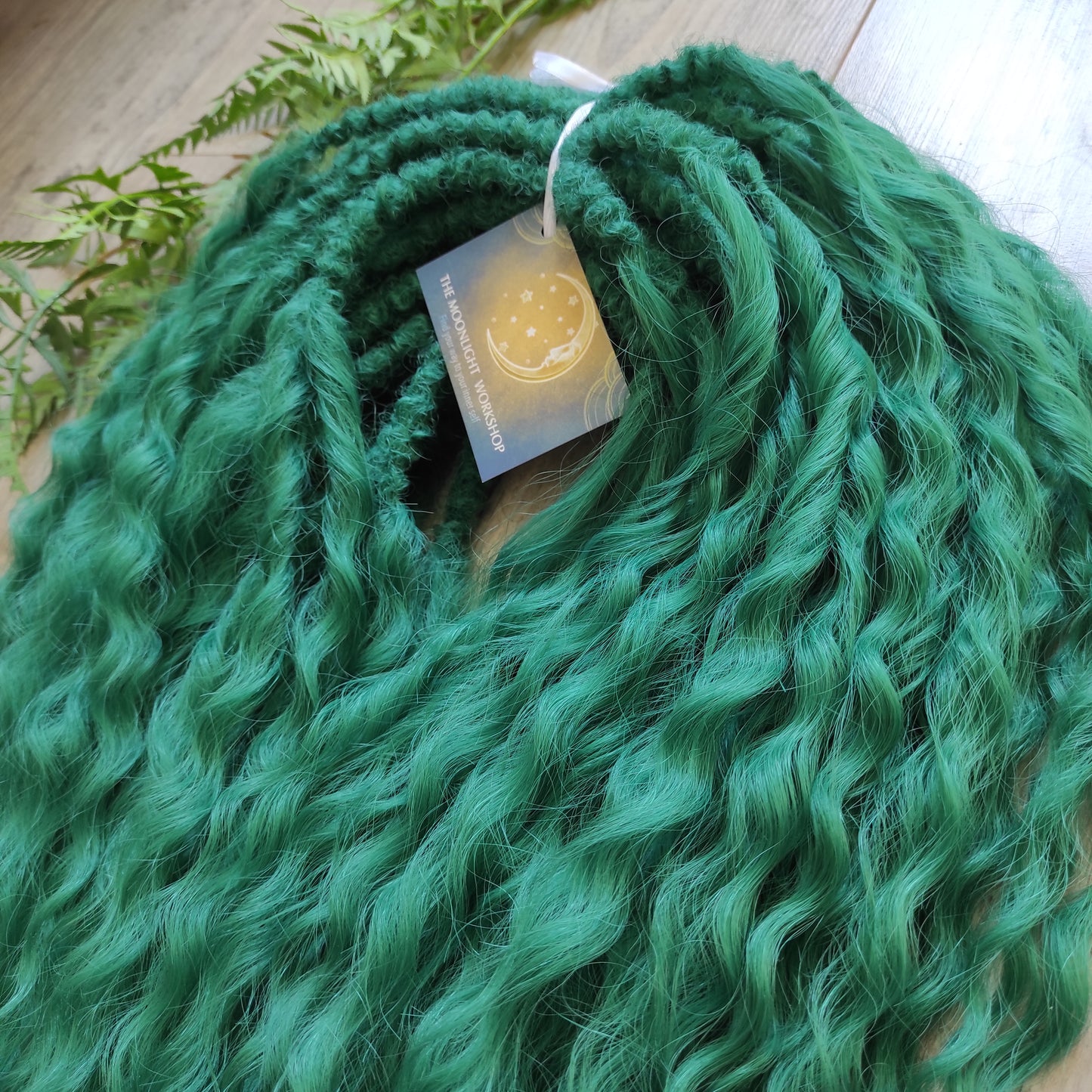 Emerald Green synthetic DE non-brushable dreaded curls (regular or push-up/dolly)