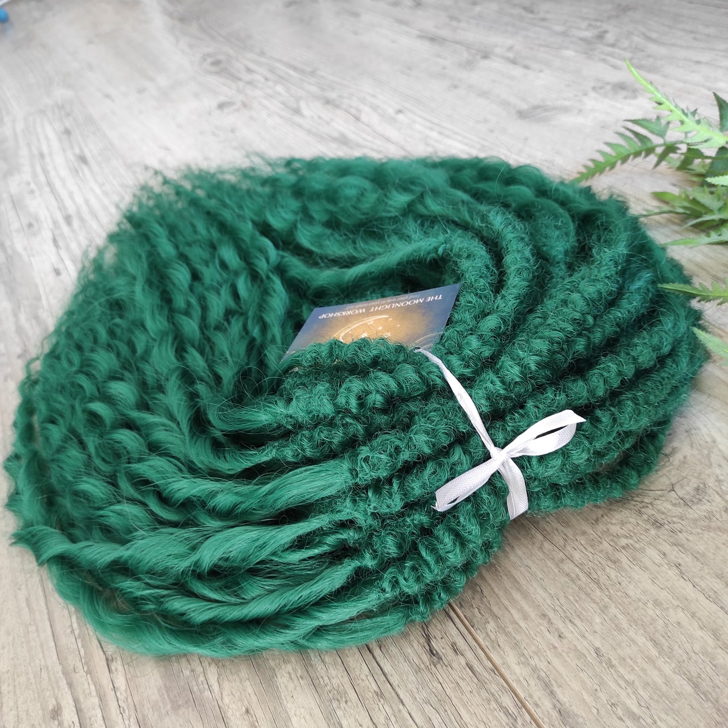 Emerald Green synthetic DE non-brushable dreaded curls (regular or push-up/dolly)