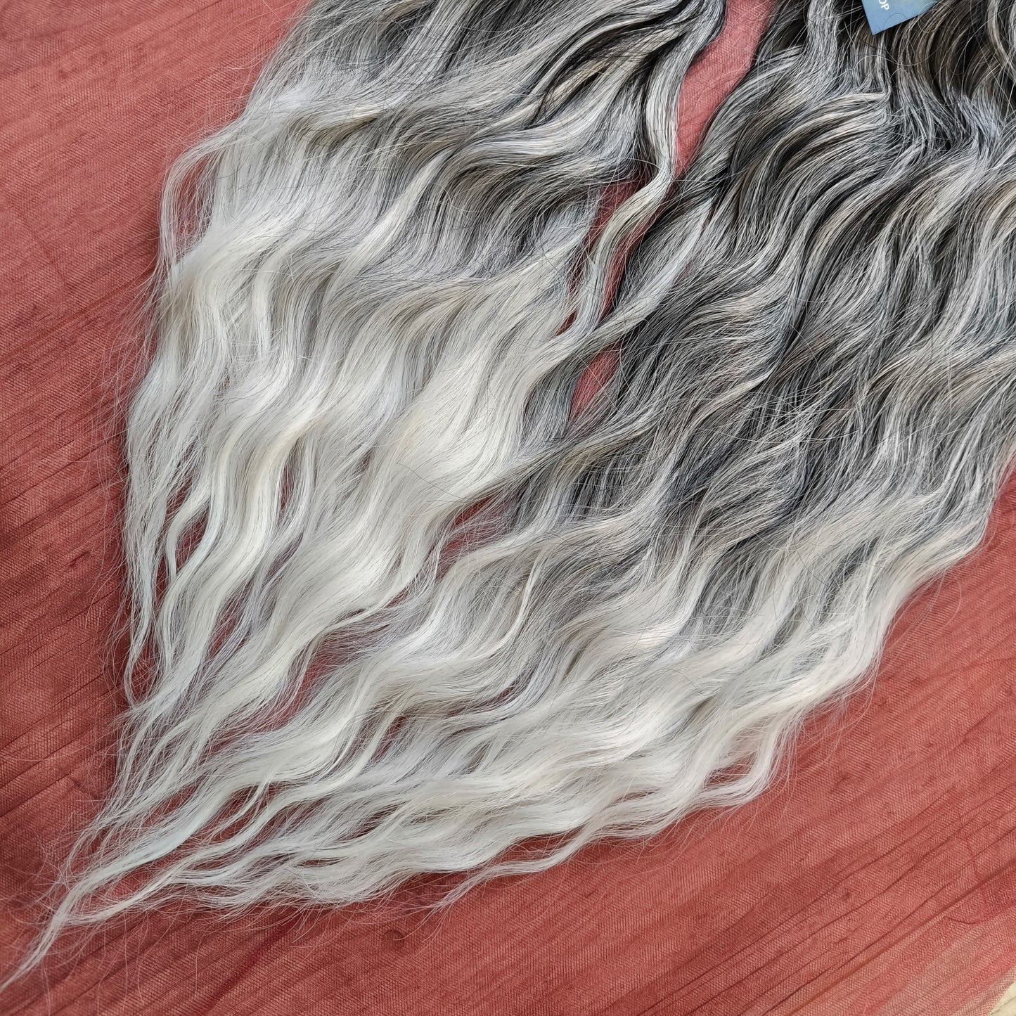 Ombre from grey to white (salt and pepper) soft, lightweight, and reusable synthetic brushable double ended wavy dreadlocks (regular dreaded, braided middle, or push-up).


The length:
Standard dreaded - 22-24 inches (55-60 cm), dreaded part ±4-5 inches
Braided middle - 22-24 inches (55-60 cm), braid ±4-5 inches folded (total ±8-10 inches)
Push-up / Dolly - 20-22 inches (50-55 cm), dreaded part ±4 inches (from working side)