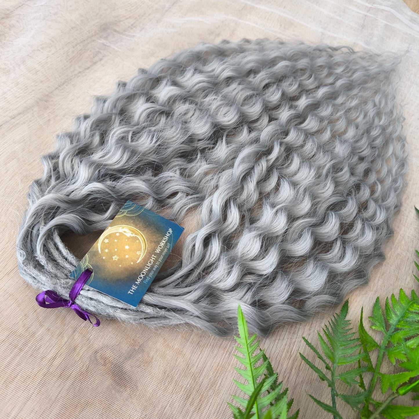 Silver soft, lightweight, and reusable synthetic double ended regular curls (NOT BRUSHABLE).