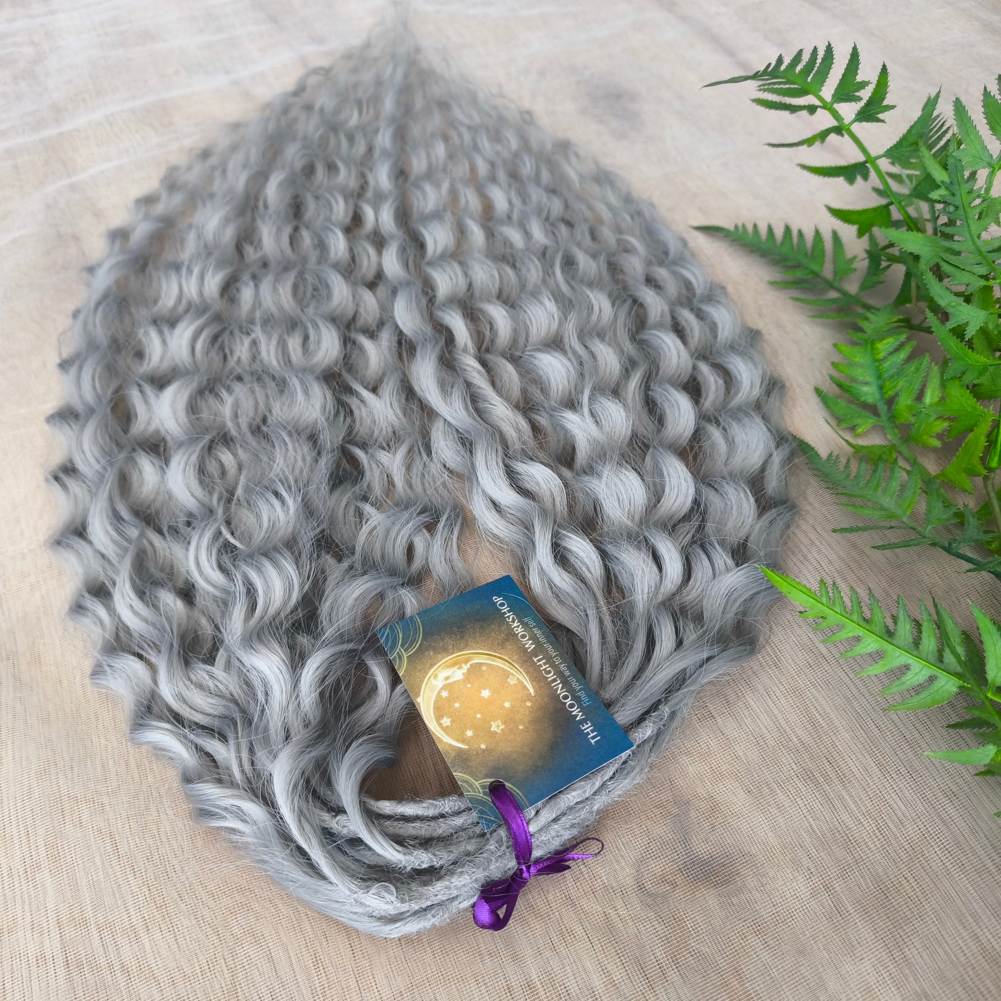 Silver soft, lightweight, and reusable synthetic double ended regular curls (NOT BRUSHABLE).