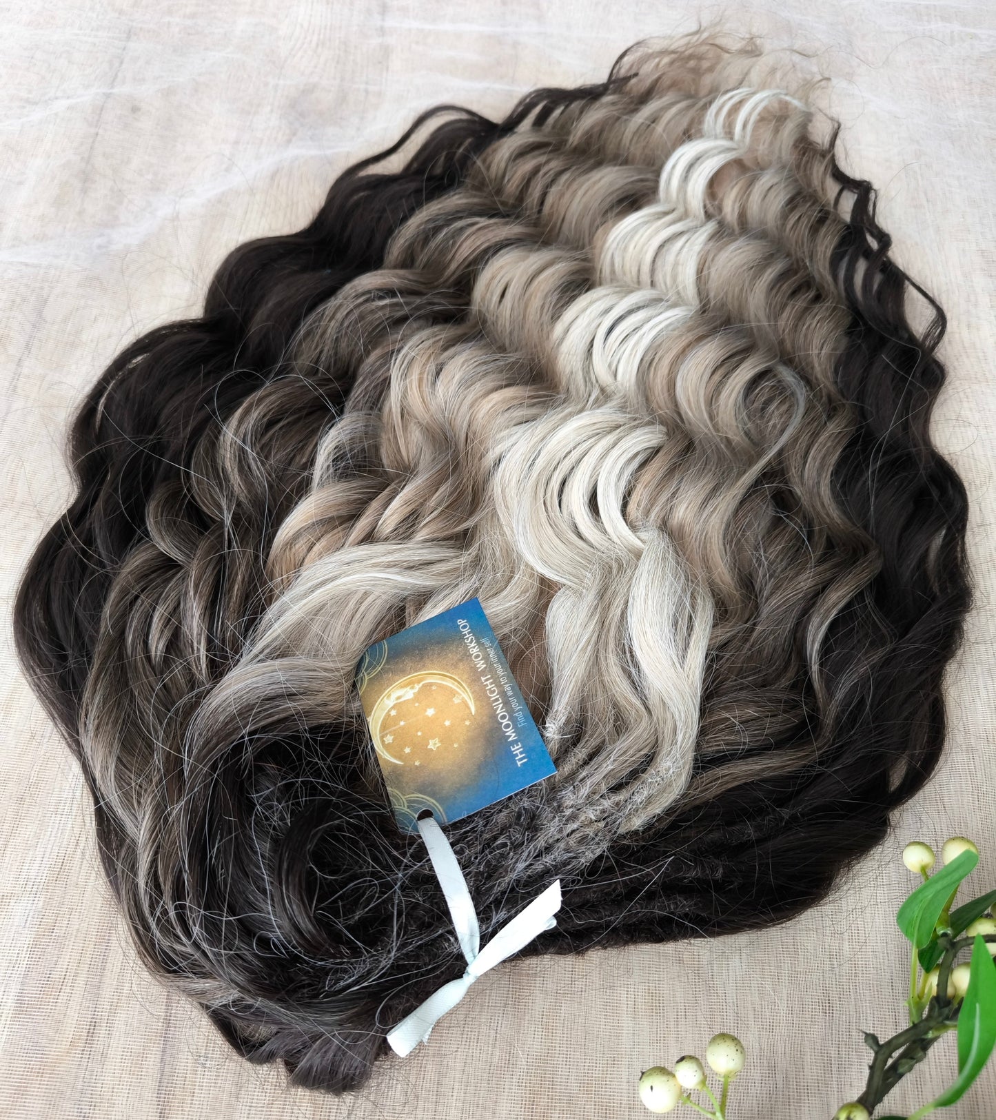Smoky mix: brown and blonde BRUSHABLE synthetic DE dreaded curls (regular or push-up/dolly)