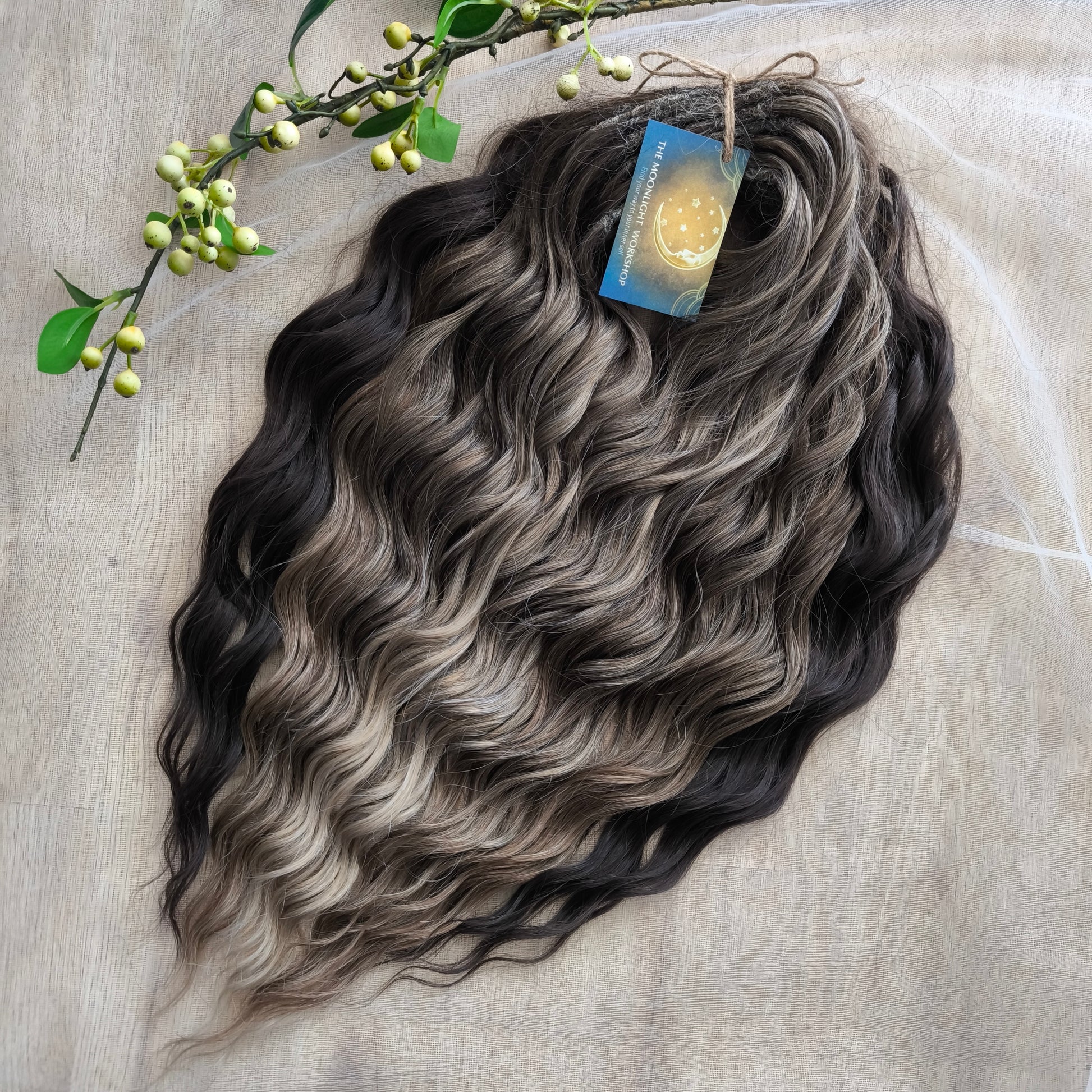 Brown mix: BRUSHABLE synthetic DE dreaded curls (regular or push-up/dolly)