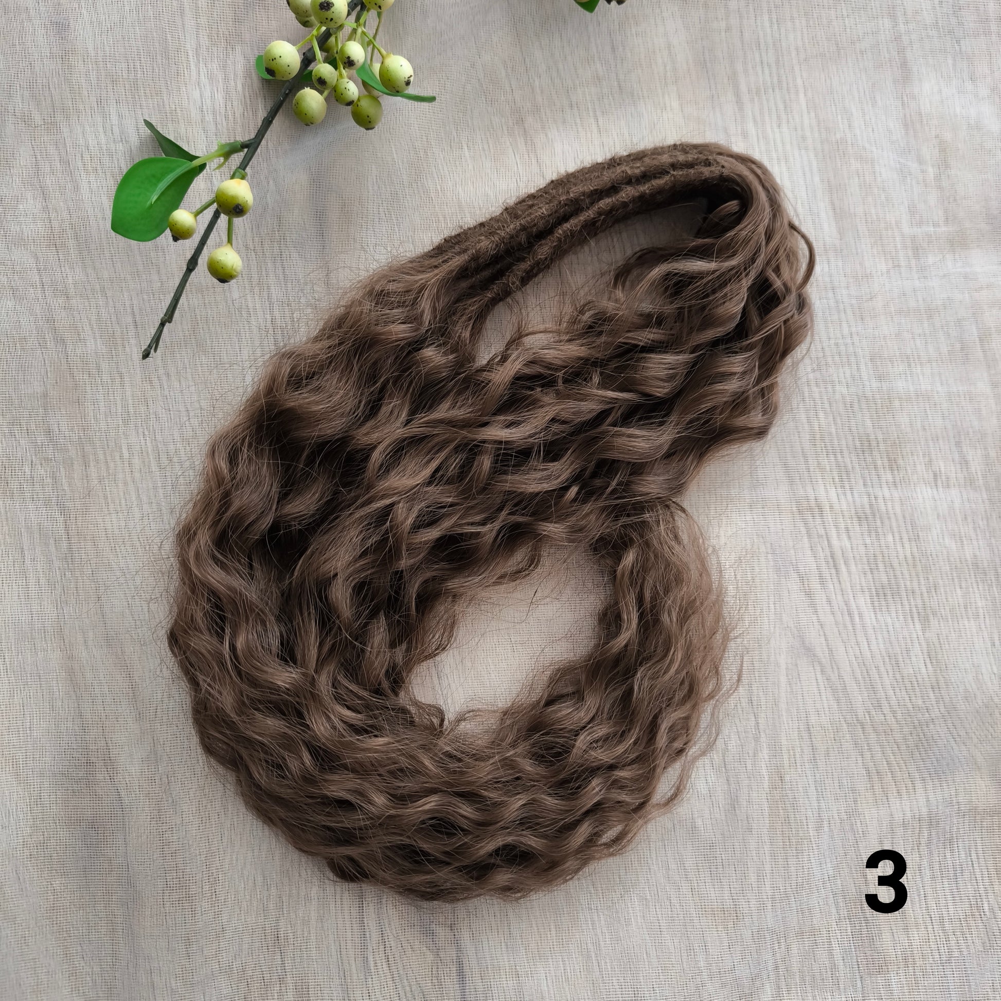Soft, lightweight, and reusable synthetic sets of regular double ended curls (NOT BRUSHABLE) in brown shades:

1. dark chocolate brown;
2. middle brown
3. light brown