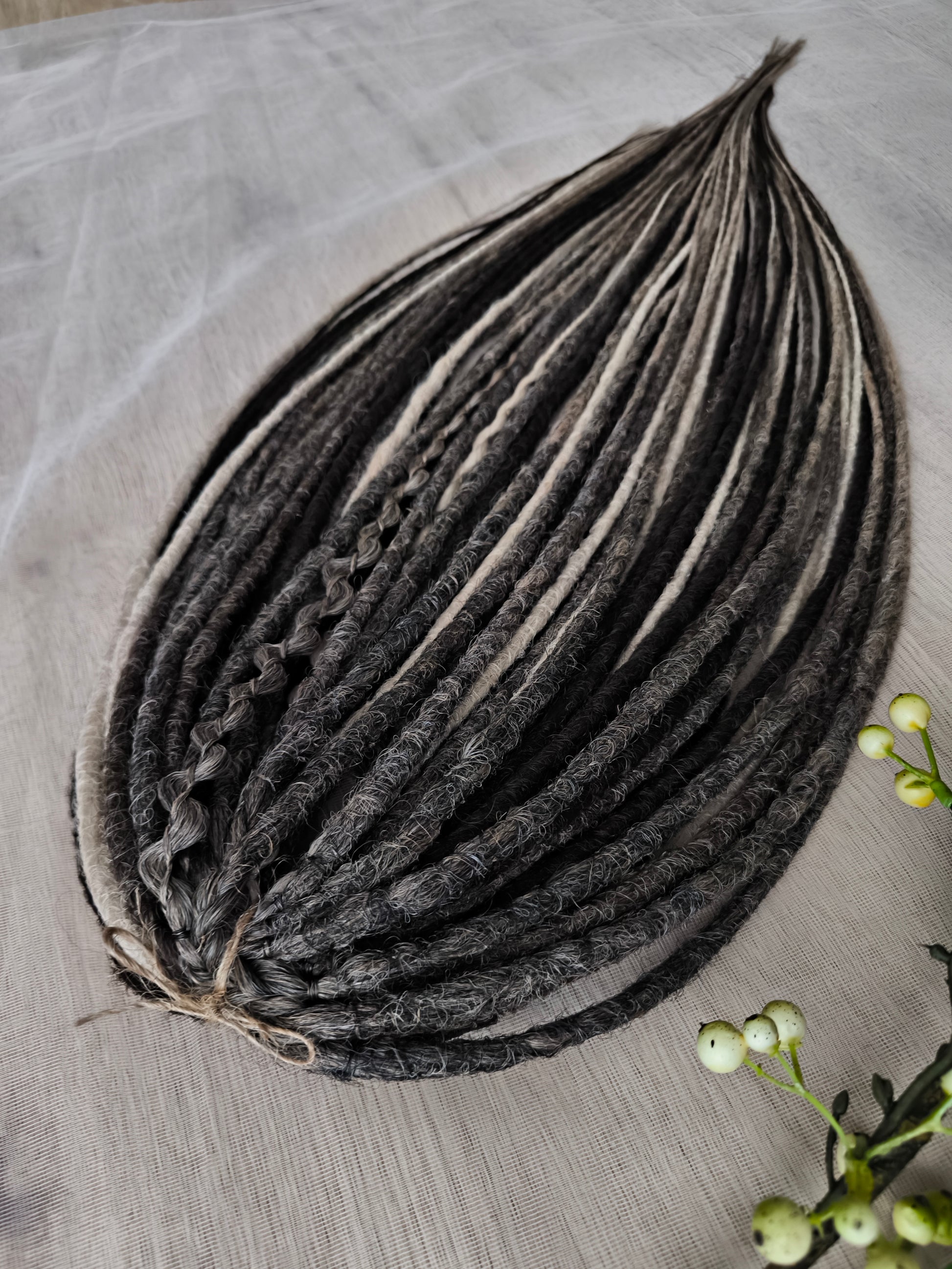 Wheat & Cocoa - a warm, natural blend of crochet dreads in wheat blonde, dark blonde with a smooth ombré transition, brown, and rich cocoa tones.

Length - 22-24 inches (55-60 cm)
Thickness of the dreads - ±0.8-1 cm