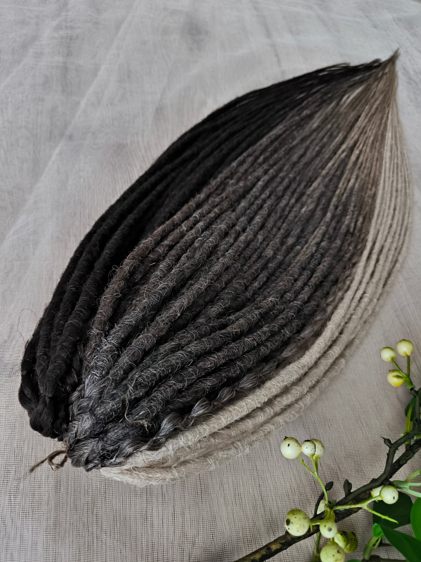 Wheat & Cocoa - a warm, natural blend of crochet dreads in wheat blonde, dark blonde with a smooth ombré transition, brown, and rich cocoa tones.

Length - 22-24 inches (55-60 cm)
Thickness of the dreads - ±0.8-1 cm