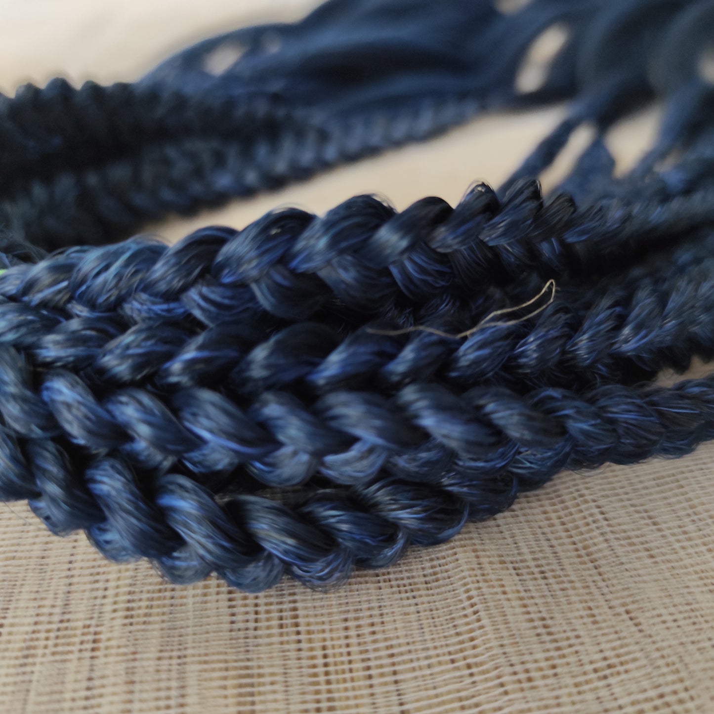 Navy blue BRUSHABLE synthetic DE dreaded curls (regular, braided middle or push-up)