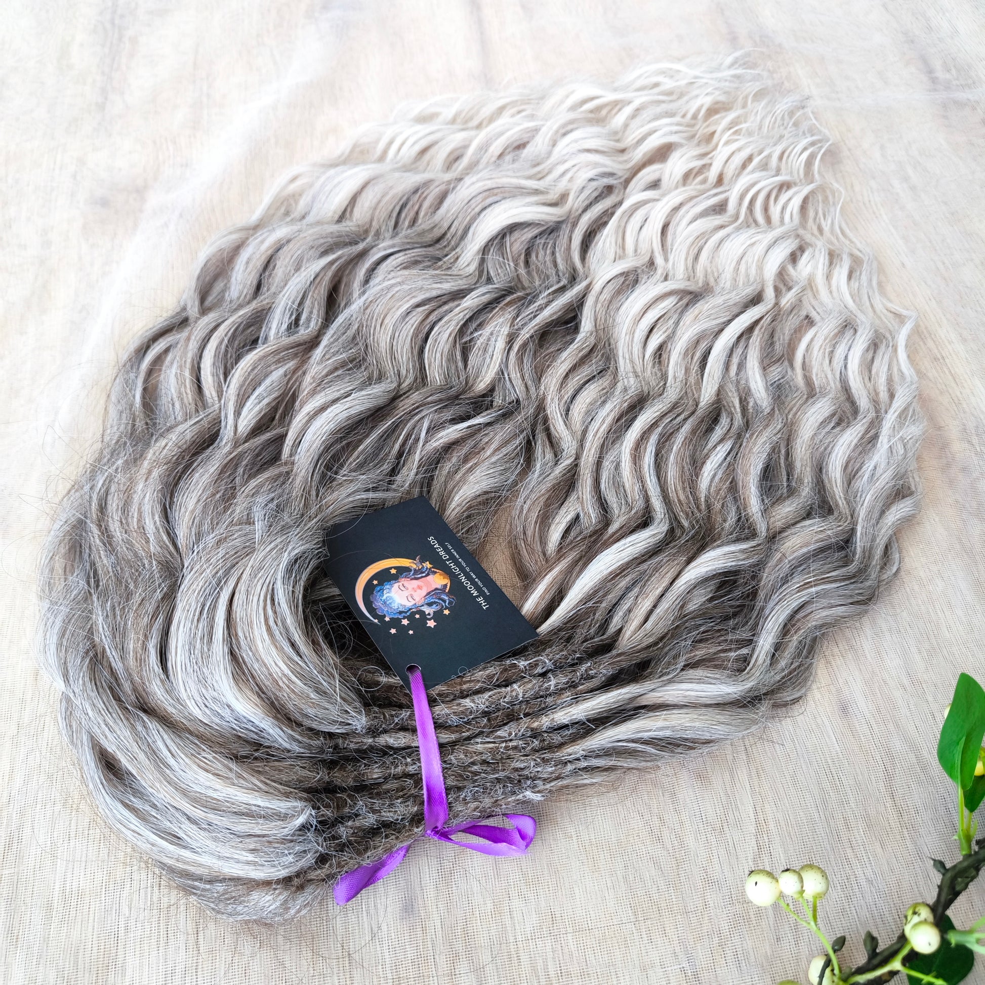 Ombre from dark ash to platinum blonde soft, lightweight, and reusable synthetic brushable double ended wavy dreadlocks (regular dreaded, braided middle, or push-up).


The length:
Standard dreaded - 22-24 inches (55-60 cm), dreaded part ±4-5 inches
Braided middle - 22-24 inches (55-60 cm), braid ±4-5 inches folded (total ±8-10 inches)
Push-up / Dolly - 20-22 inches (50-55 cm), dreaded part ±4 inches (from working side)