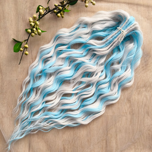 Frozen - BRUSHABLE synthetic dreaded curls (regular, braided middle or push-up)