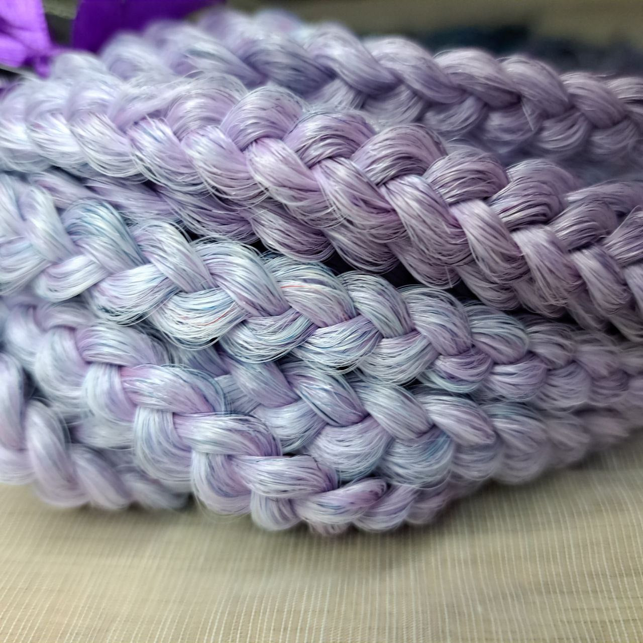 Ready to ship: 50 DE Indigo Lavender BRUSHABLE synthetic curls with braided middle

This set features a smooth lavender-to-indigo gradient with cool, clean tones and a soft transition between shades. Soft, lightweight, and reusable 50 double ended synthetic braids with loose wavy brushable ends.

Length: ±22-24 inches (55-50 cm)
Braided part of curls ±4-5 inches (11-13 cm) folded
Weight: ±350 gr (12,35 oz)