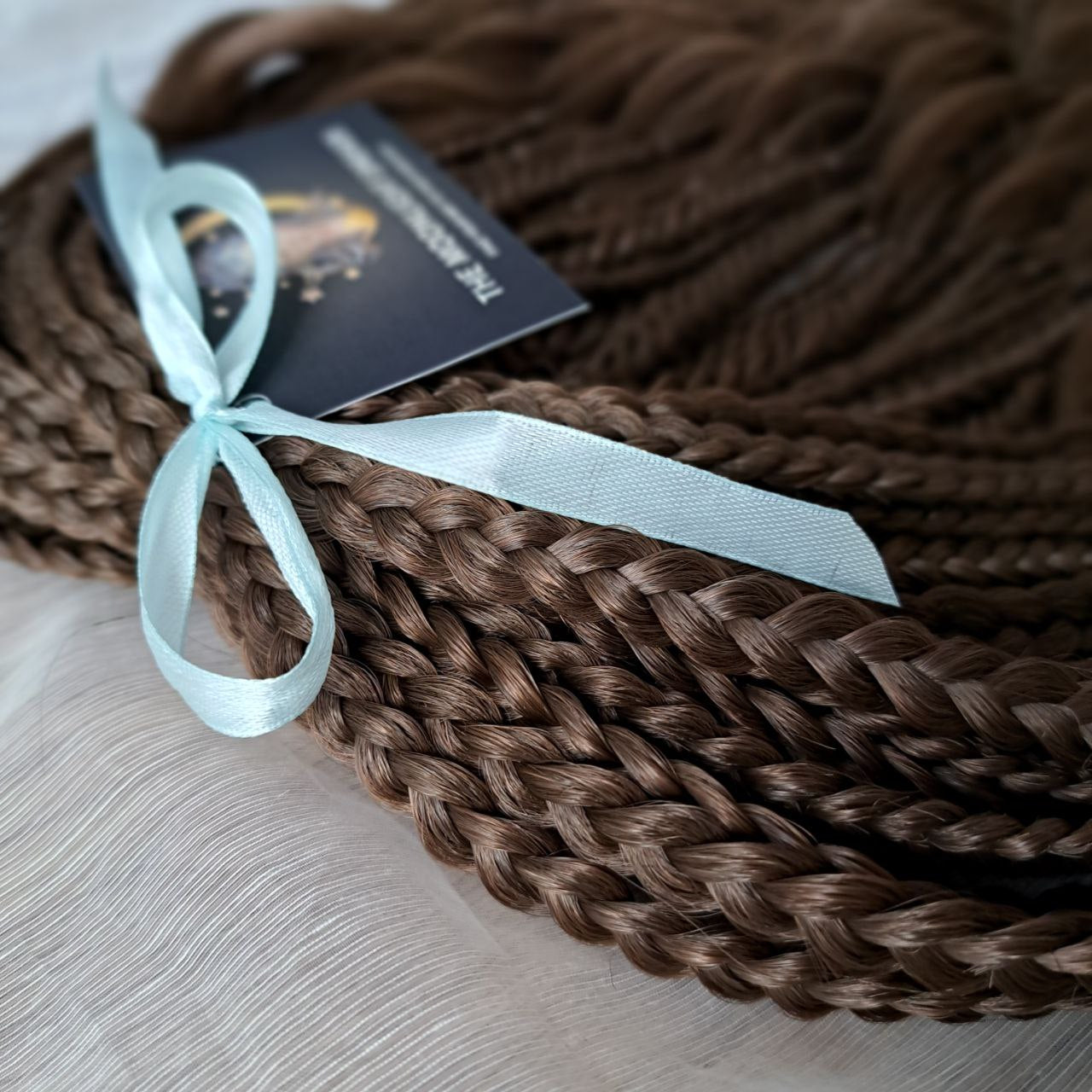 brown soft, lightweight, and reusable synthetic brushable double ended wavy dreadlocks (regular dreaded, braided middle or push-up).
