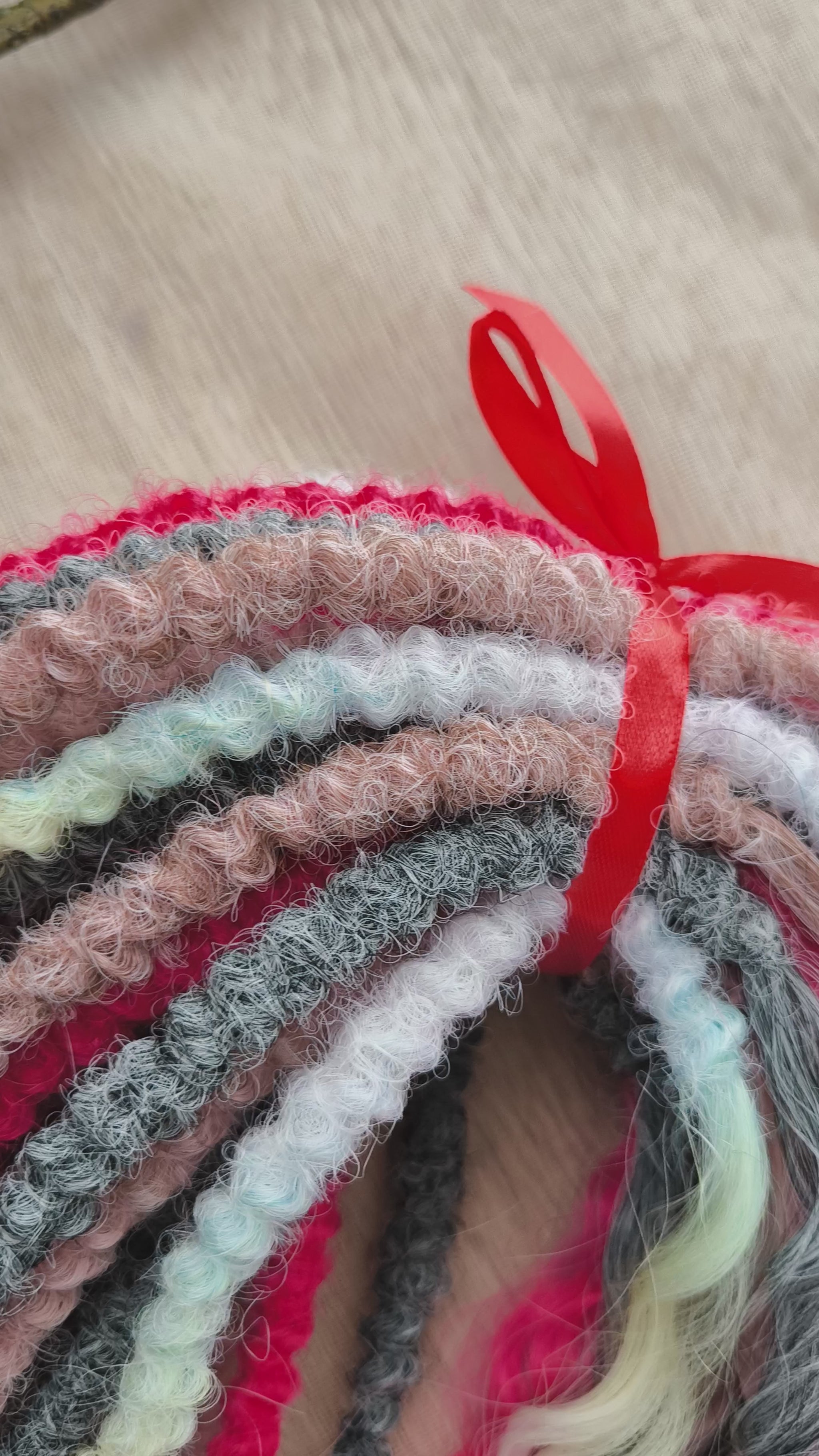 Pink Eclips - soft, lightweight, and reusable synthetic set of double ended NON-BRUSHABLE curls. A mix of hot pink fuchsia, dusty pink, ombre from pinky wheat blond to pink and white, ombre from grey to white, and pastel rainbow - playful and beautifully contrasted.