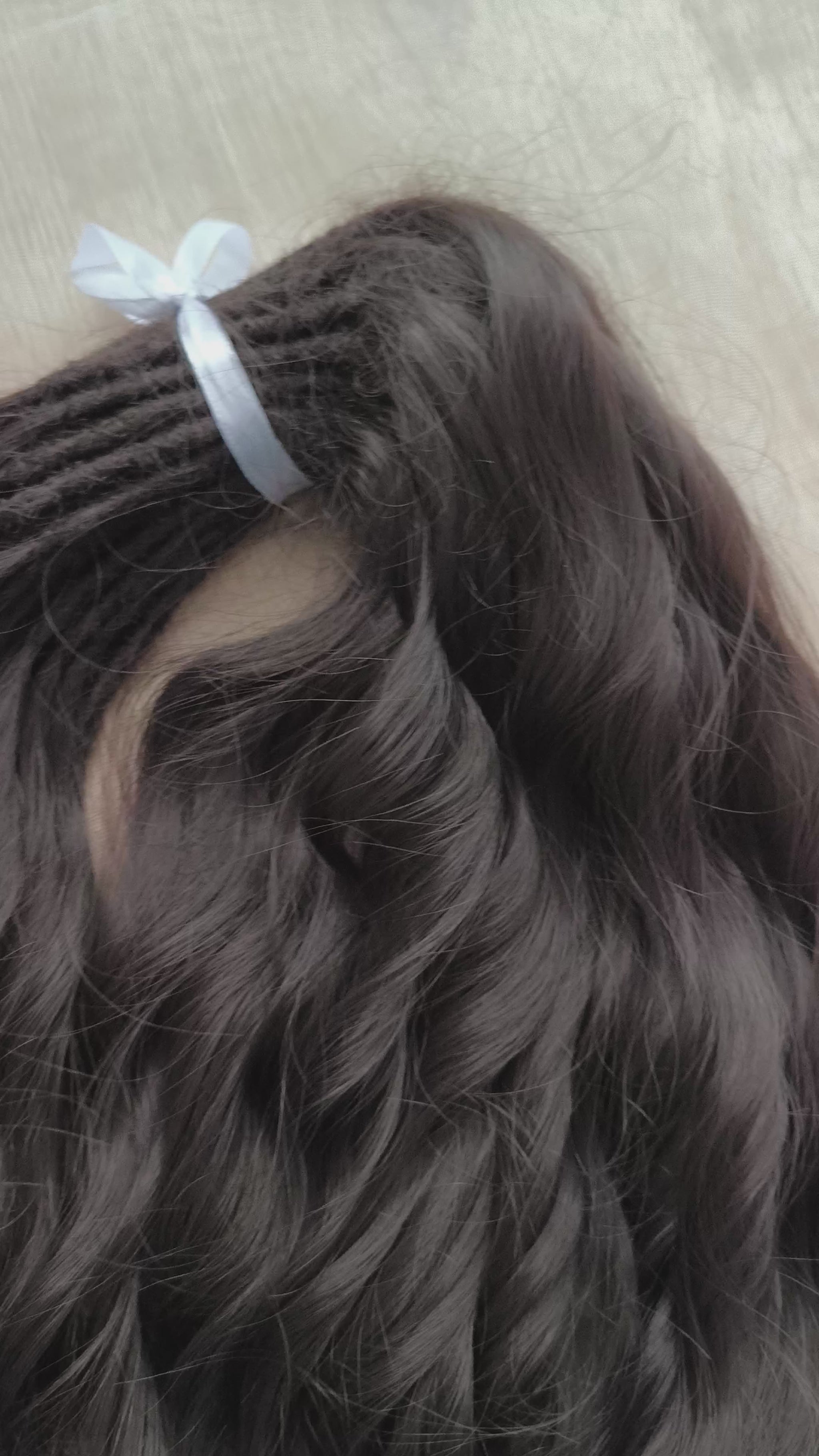 Dark chocolate brown soft, lightweight, and reusable synthetic brushable double ended wavy dreadlocks (regular dreaded or push-up).