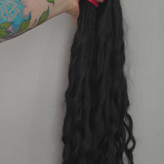 Black BRUSHABLE synthetic DE dreaded curls (regular or push-up)