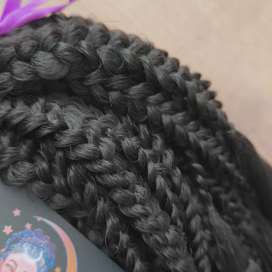 Black BRUSHABLE synthetic DE dreaded curls (regular, braided middle or push-up)