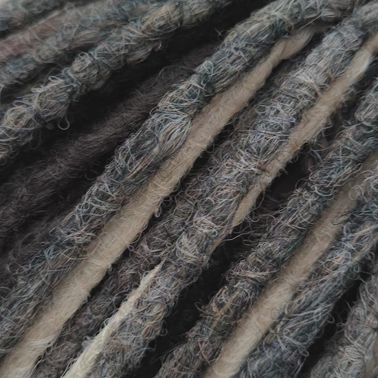 Wheat & Cocoa - a warm, natural blend of crochet dreads in wheat blonde, dark blonde with a smooth ombré transition, brown, and rich cocoa tones.

Length - 22-24 inches (55-60 cm)
Thickness of the dreads - ±0.8-1 cm
