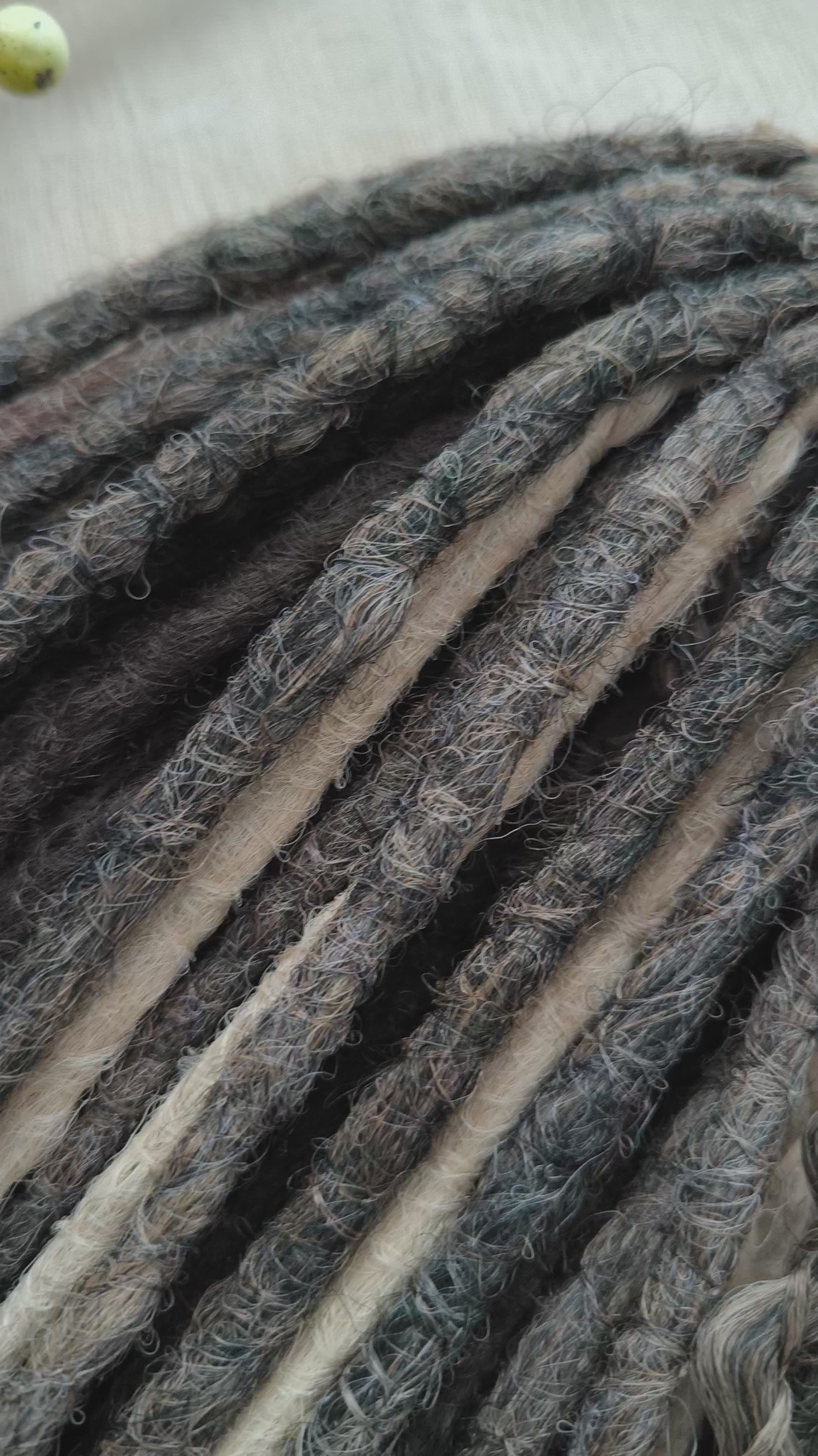 Wheat & Cocoa - a warm, natural blend of crochet dreads in wheat blonde, dark blonde with a smooth ombré transition, brown, and rich cocoa tones.

Length - 22-24 inches (55-60 cm)
Thickness of the dreads - ±0.8-1 cm